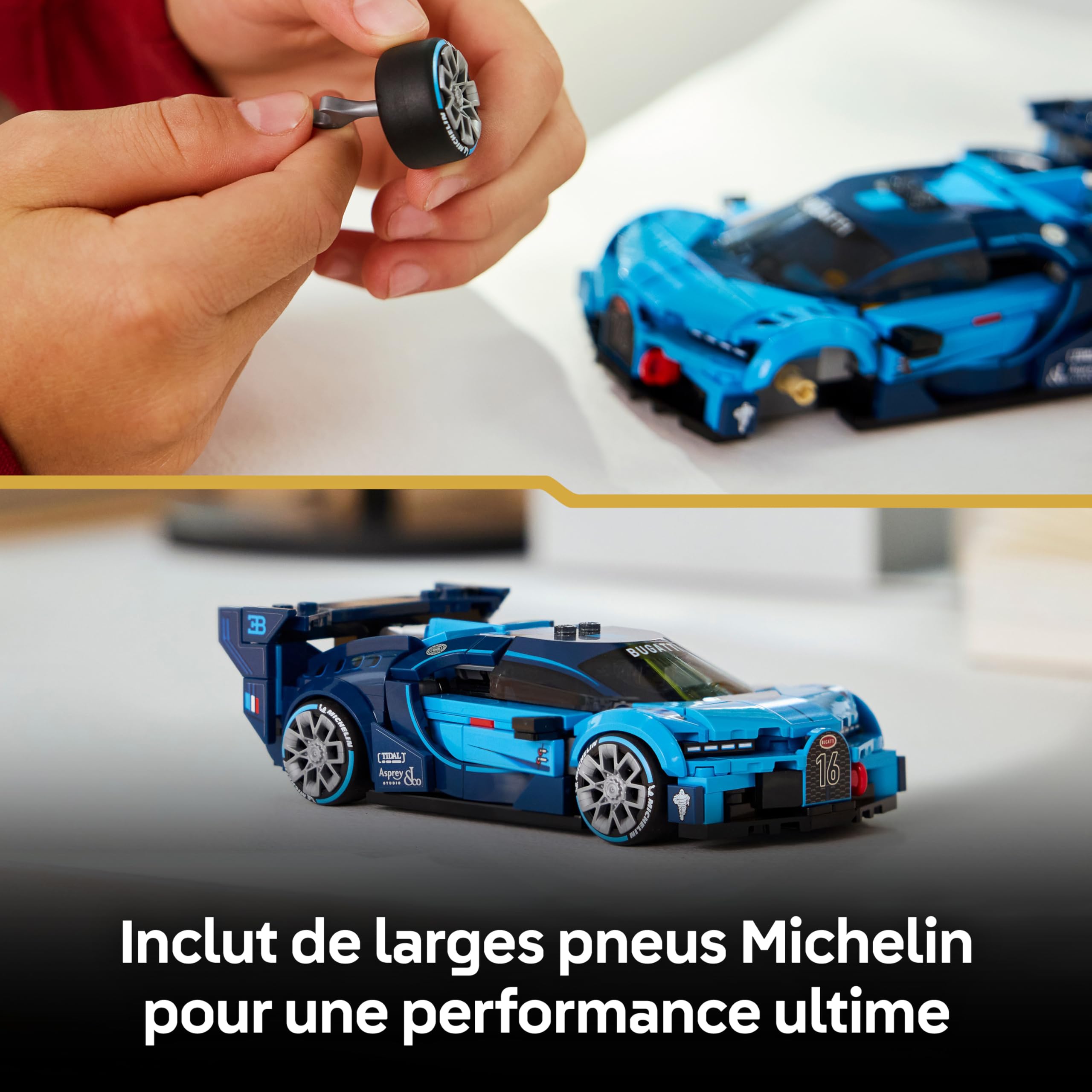 LEGO Speed Champions Hypercar Bugatti Vision GT - Jouet Voiture - Maquette avec Minifigurine Collector de Pilote - Idée de Cadeau Gaming pour Garçon dès 9 Ans & Fans de Sport Automobile 77253