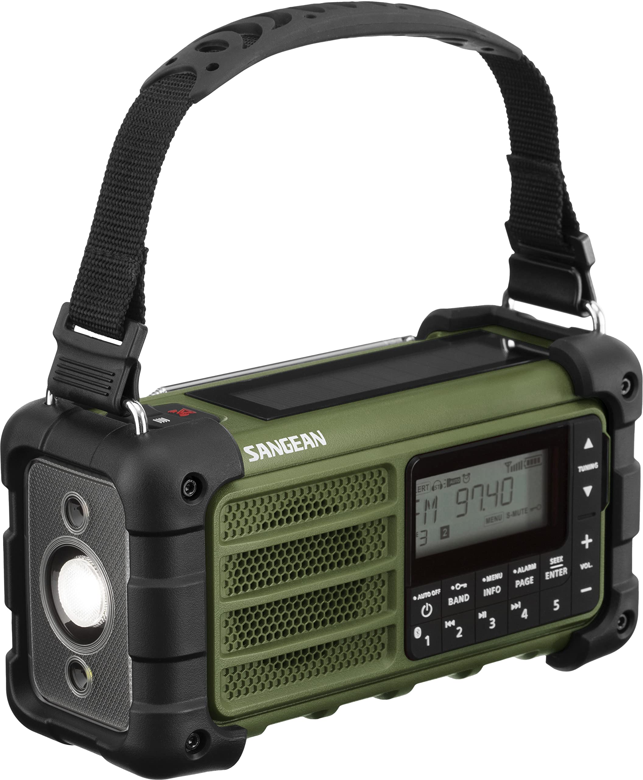 Sangean MMR-99 Zewnętrzne radio FM, radio awaryjne, panel słoneczny Bluetooth, odporny na zachlapanie, ST