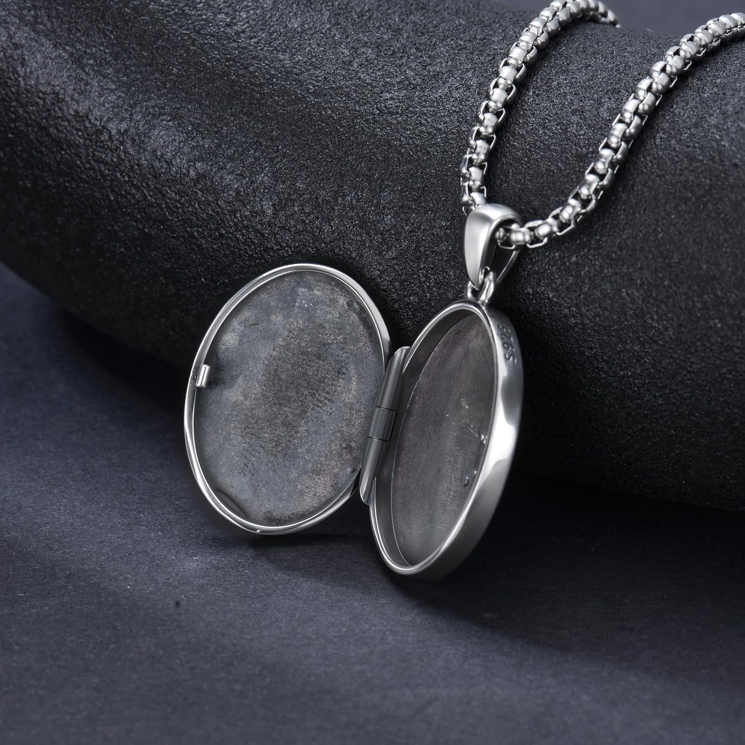 PELOVNY Locket Necklace 925 Sterling Silver St Anthony Francis Sebastian Medal Protection Necklace with Picture Inside Custom Photo Gifts Catholic Christian Jewelry - Image 6