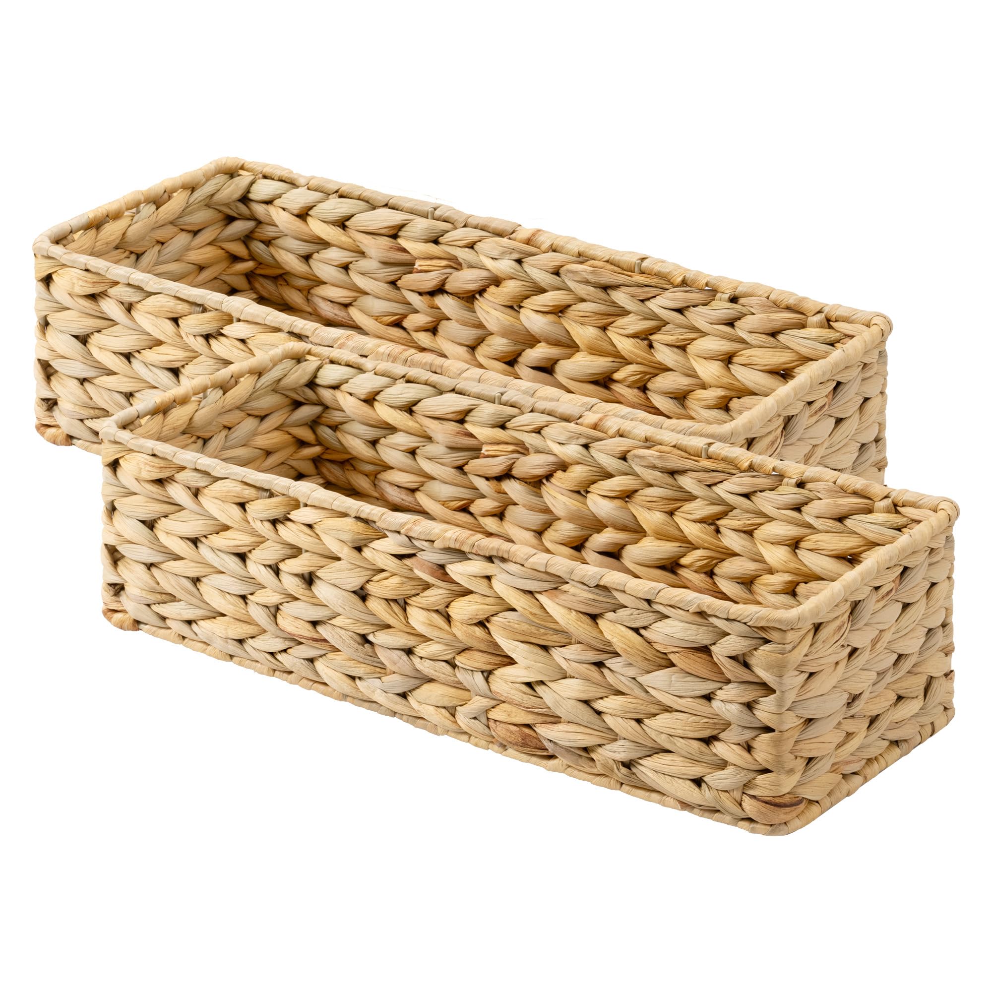 StorageWorks WC-Tankkorb für Badezimmer, Wasserhyazinthen-Aufbewahrungskörbe für Toilette, Tank-Top, 2 Stück