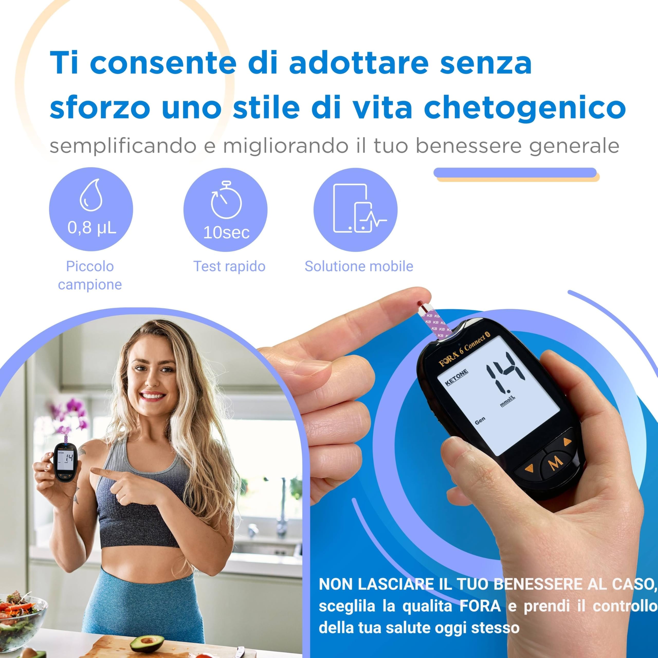 Strisce Reattive per Chetoni FORA6 - Box 10 strisce in foilpack