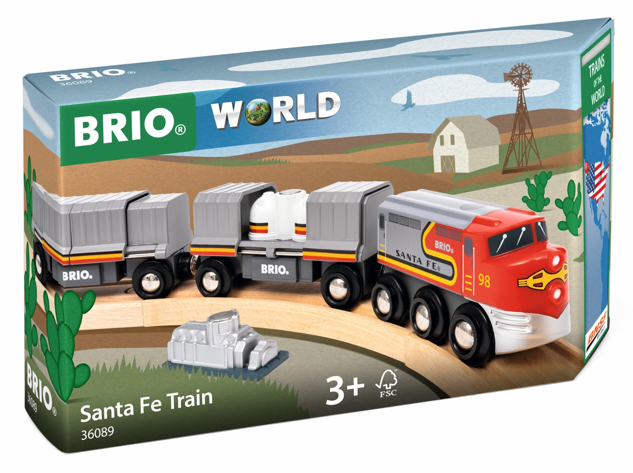 BRIO World — 36089 Trains of The World Santa Fe Train | Petit Train pour Enfants à partir de 3 Ans