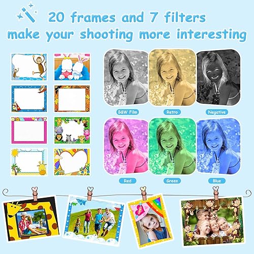 Miniatura 3 de Cámara para niños de 24 pulgadas cámara digital de video de 20 MP para niñas cámara de juguete recargable con tarjeta SD de 32 G para niños regalos