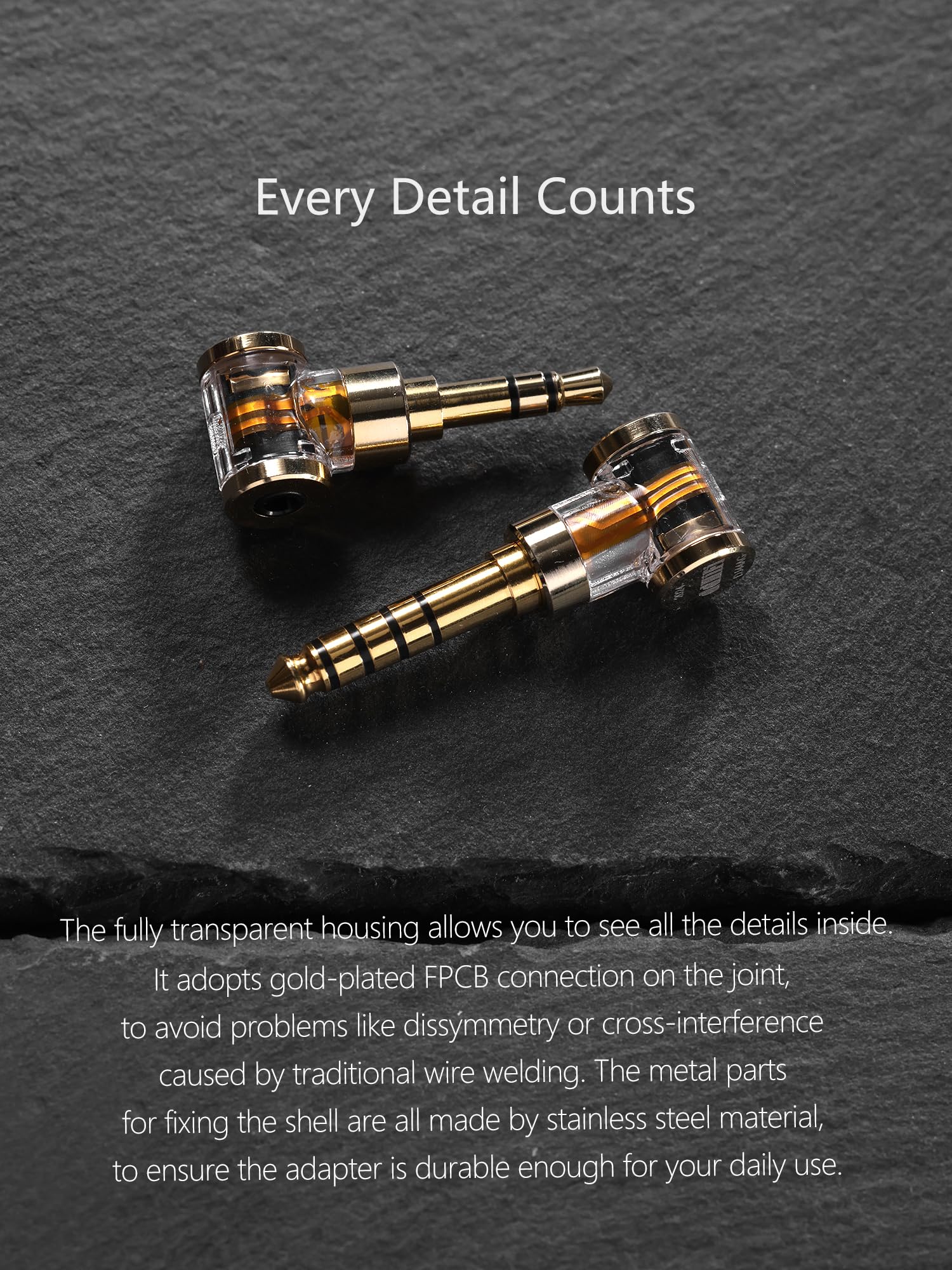 dd Adaptador HiFi DJ44AG (2024) de 2,5 mm equilibrado hembra a conector de auriculares macho de 4,4 mm, convertidor de audio para DAP