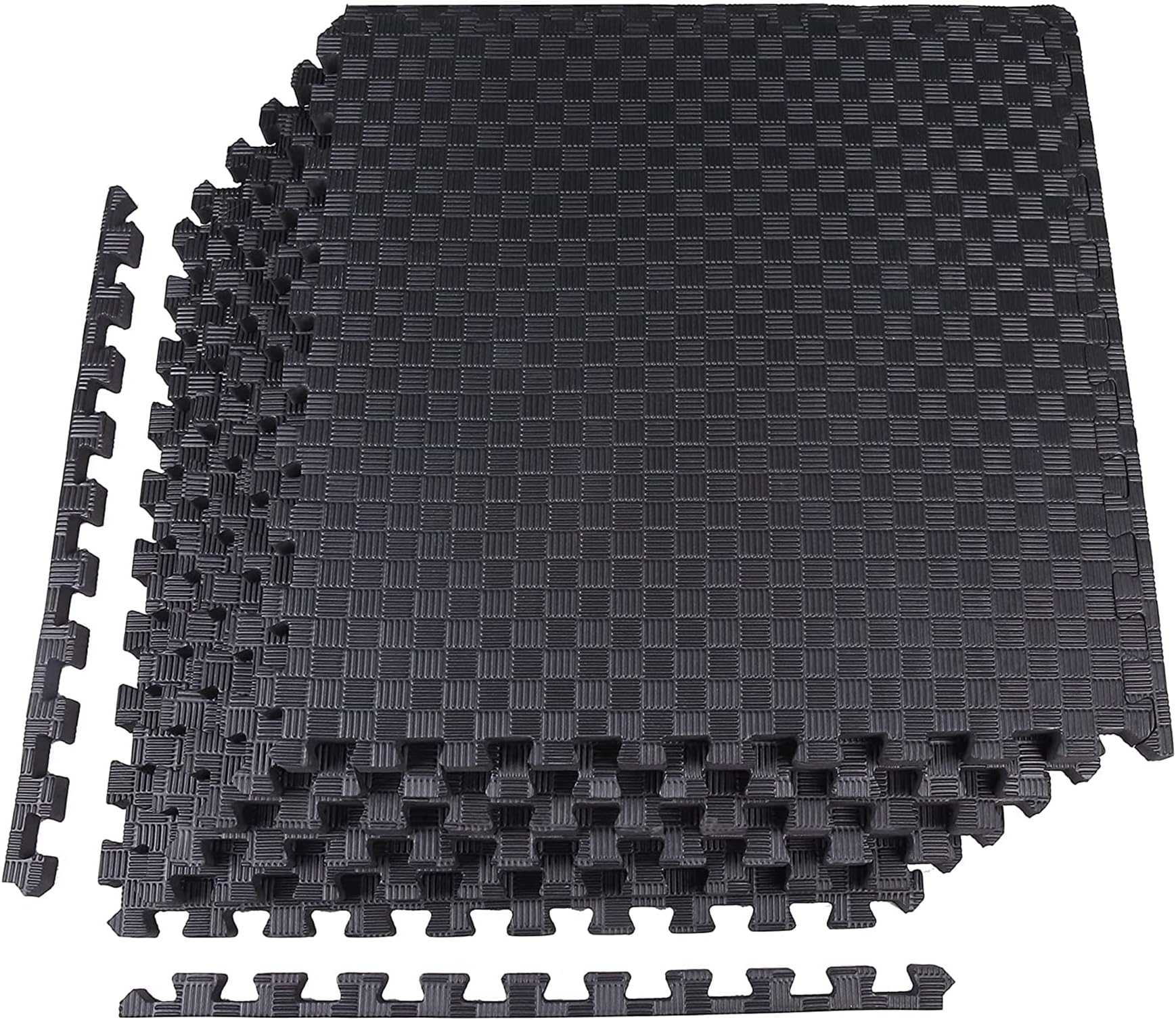 BalanceFrom 1" EXTRA Thick Puzzle Exercise Mat with EVA Foam Interlocking Tiles for MMA, Exercise, Gymnastics and Home Gym Protective Flooring (Black), 24 Square Feet