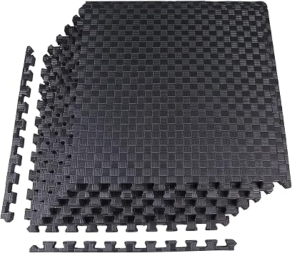 BalanceFrom Puzzle Exercise Mat 1-inch Thick, EVA Interlocking Foam Floor