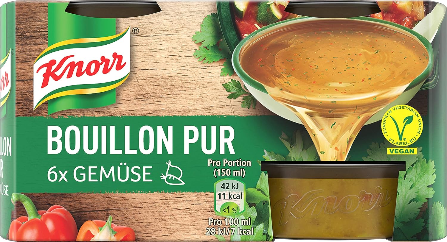 Knorr Bouillon Pur Gemüse vegan, 1 x 168 g Amazon.de Lebensmittel