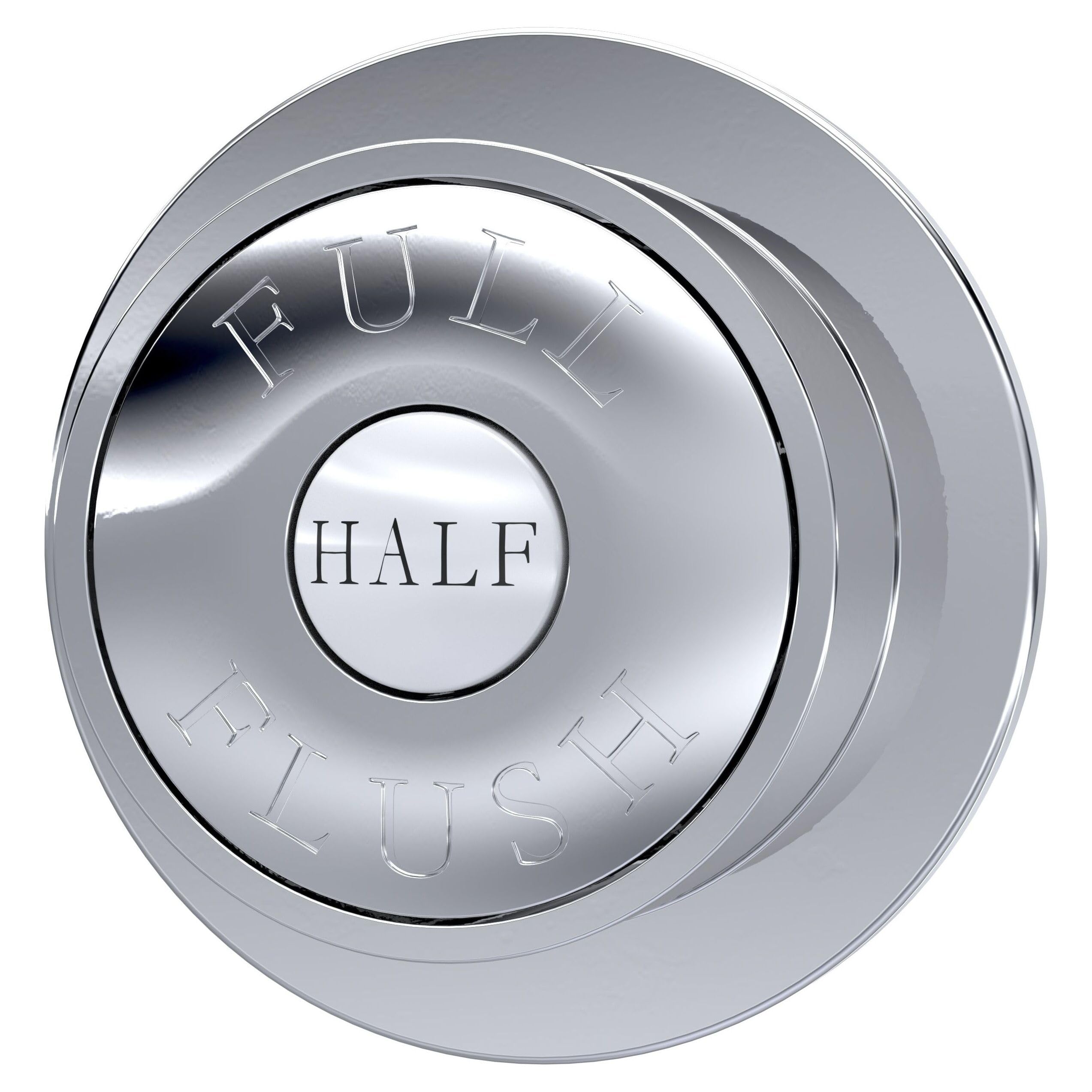 Balterley Chrome Dual Toilet Flush Button, Traditional Round Head Dual Push Button Toilet Flush System Replacement For Cistern, Push Buttons Replacement For Bathroom Cistern Toilets - 72Mm (Chrome)