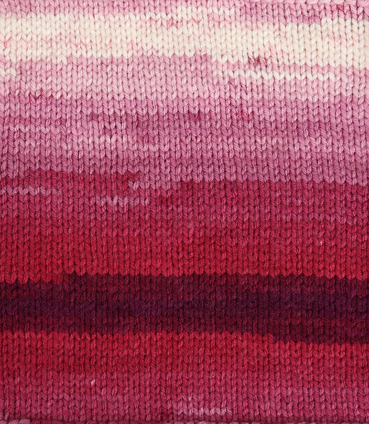 5 x 100 g Wollbiene Batik, 500 g Wool with Colour Gradient, Multicoloured Knitting Wool, Crochet Wool (5300N Berry, White) - Image 3