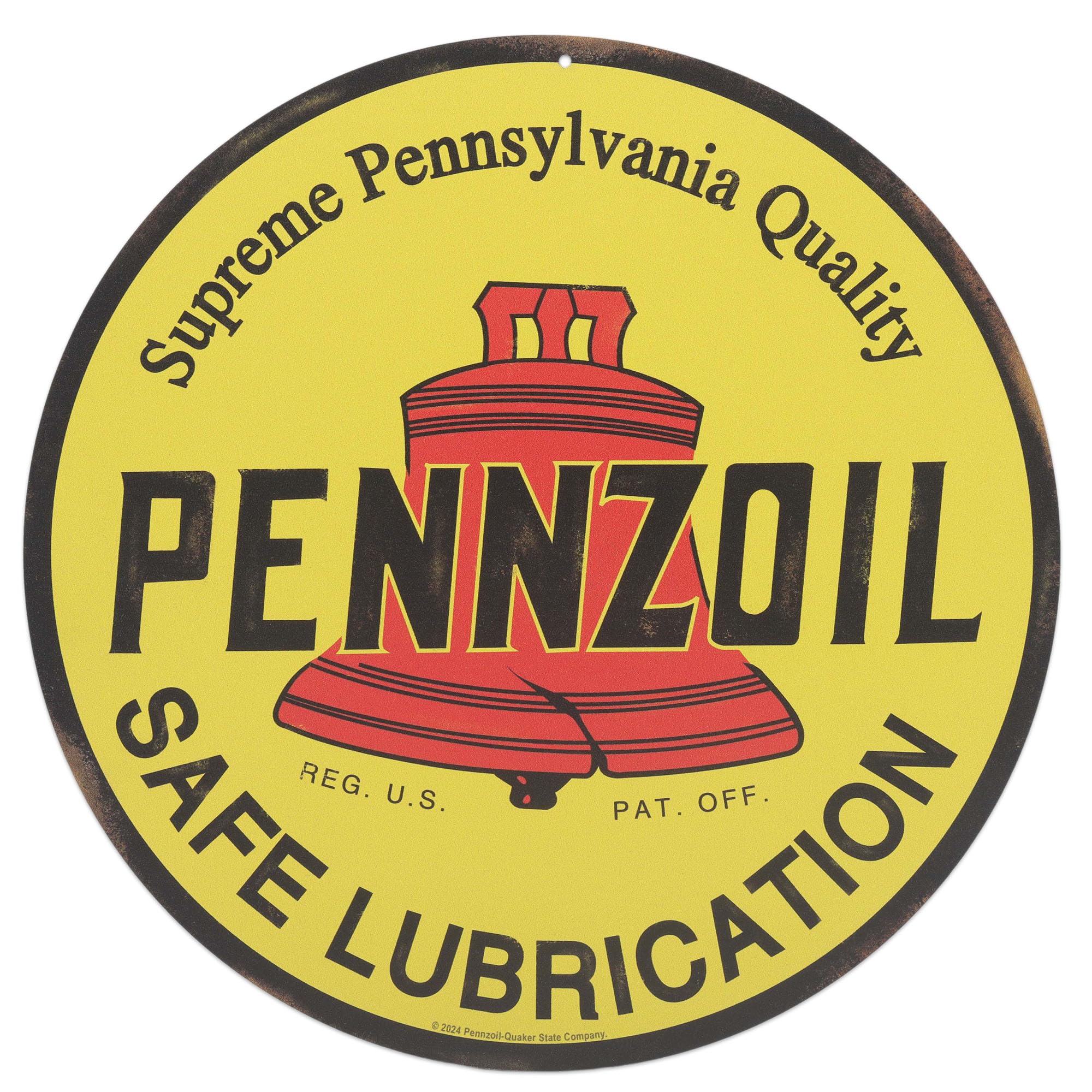 PENNZOIL ヴィンテージ電光看板 Amazon.com: Pennzoil Logo Round Metal Sign - Vintage