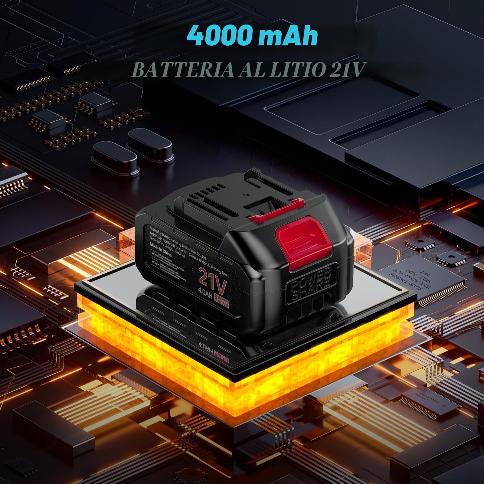 Ctalyn 21V Avvitatore a Impulsi Brushless, 300N.m 1/2 Pollice, Batteria 4000mAh, 6 Prese, Motore Senza Spazzole, Alta Capacità di Foratura per Metalli