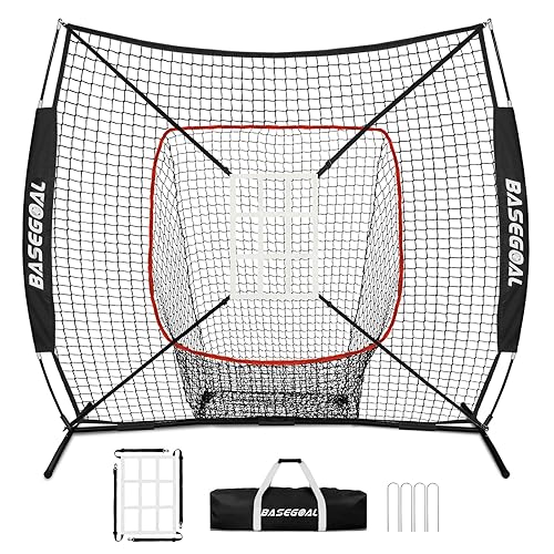 6'×6' Baseball Softball Practice Net,Baseball Backstop,for Hitting Pitching Batting Catching