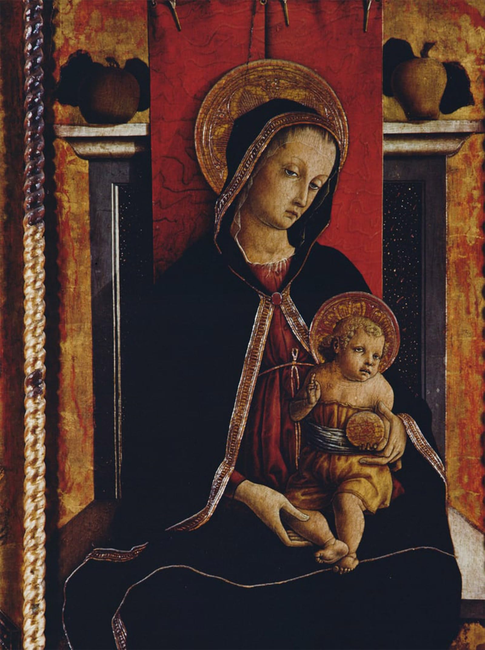SERENDIPITP Vintage Picture Print on Canvas Wall Art Poster Lady and Child Detail From the San Silvestro by Carlo Crivelli Artwork Print Poster for Wall Decor 60x90cm