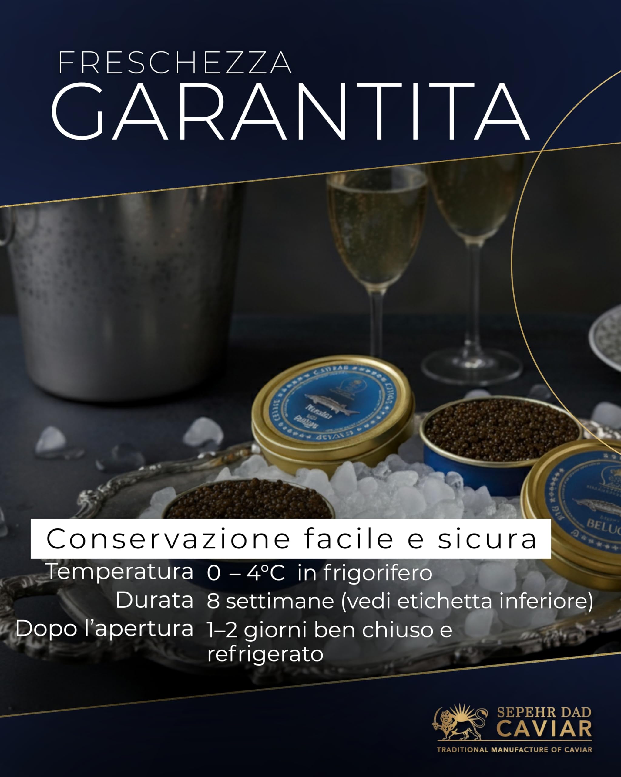 Sepehr Dad Caviale Beluga Stile Russo | uova di storione | CN Allevamento | 250 g
