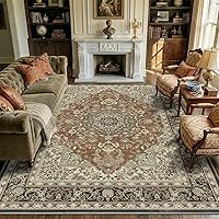 Vista 23 de Alfombra de área lavable de 5 x 7 pies para sala de estar, alfombra grande abstracta para comedor, dormitorio, alfombra antideslizante de 5 x 7