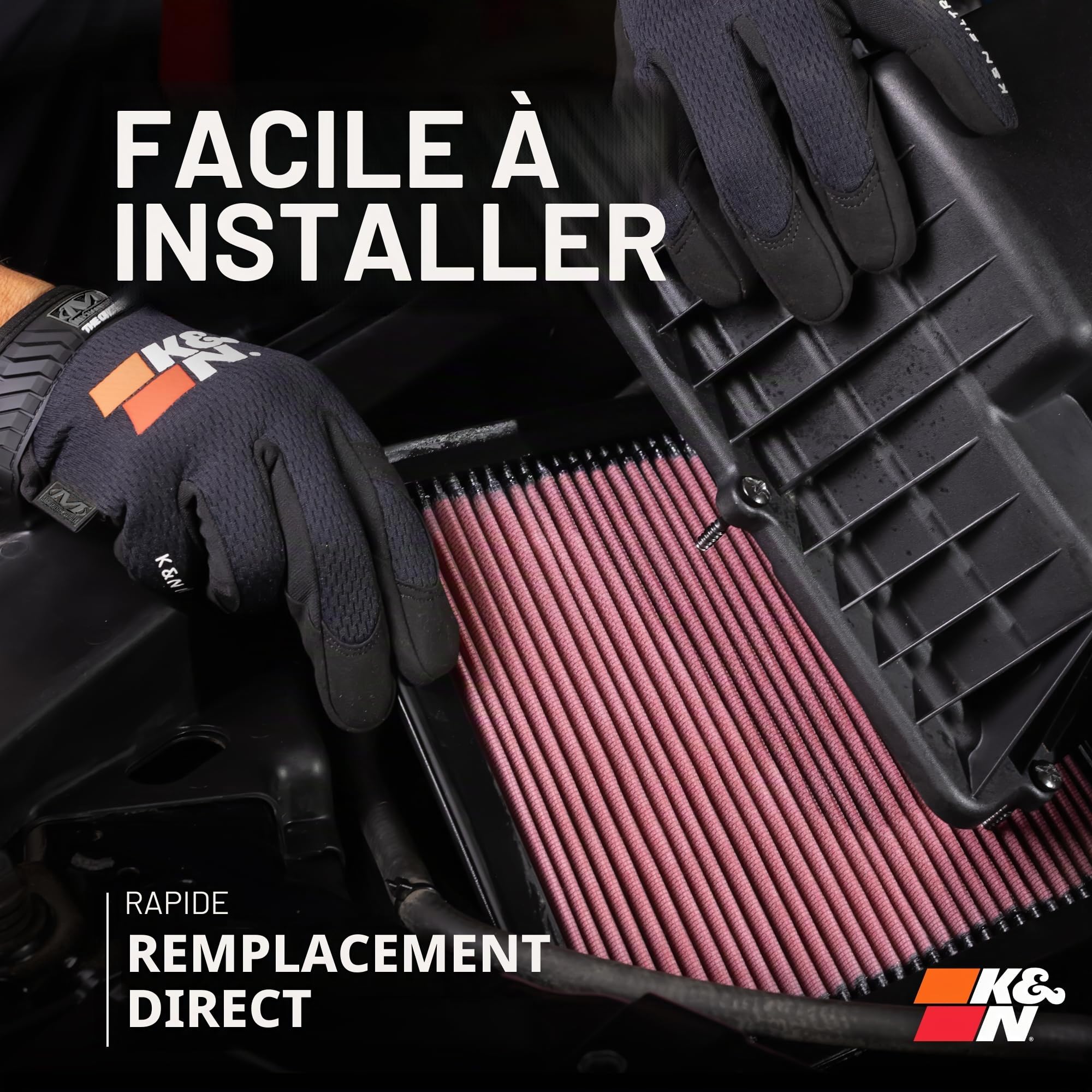 K&N Filtre à air de remplacement compatible avec Citroën C3/C4/C5 (aircross)/DS3/DS4/DS5/DS7/Mini Cooper/Opel Grandland X 1.6T/Peugeot 207/208/3008/308/5008/508/RCZ (33-2936)