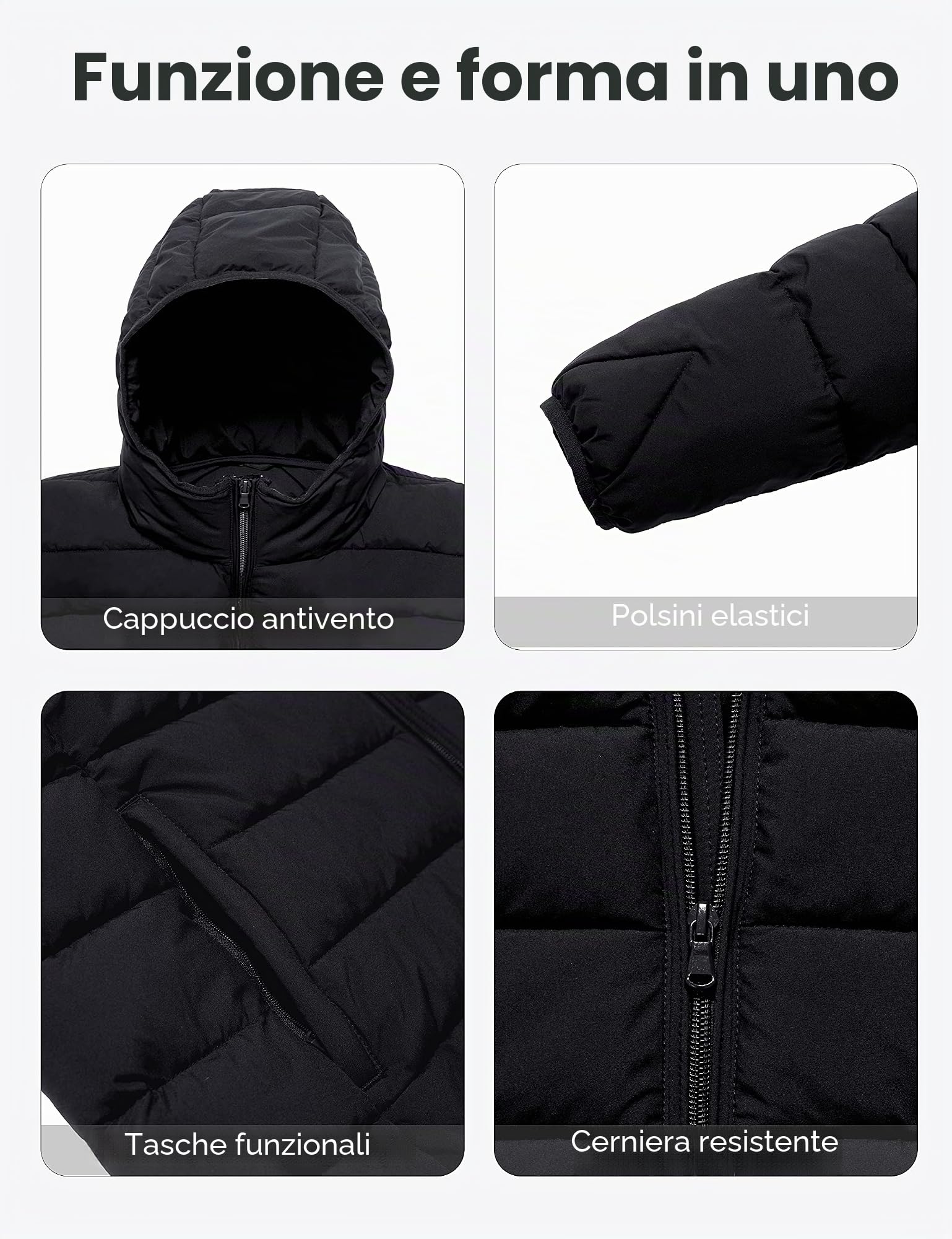 Wantdo Piumino corto da donna Packable Ultra leggero con cappuccio