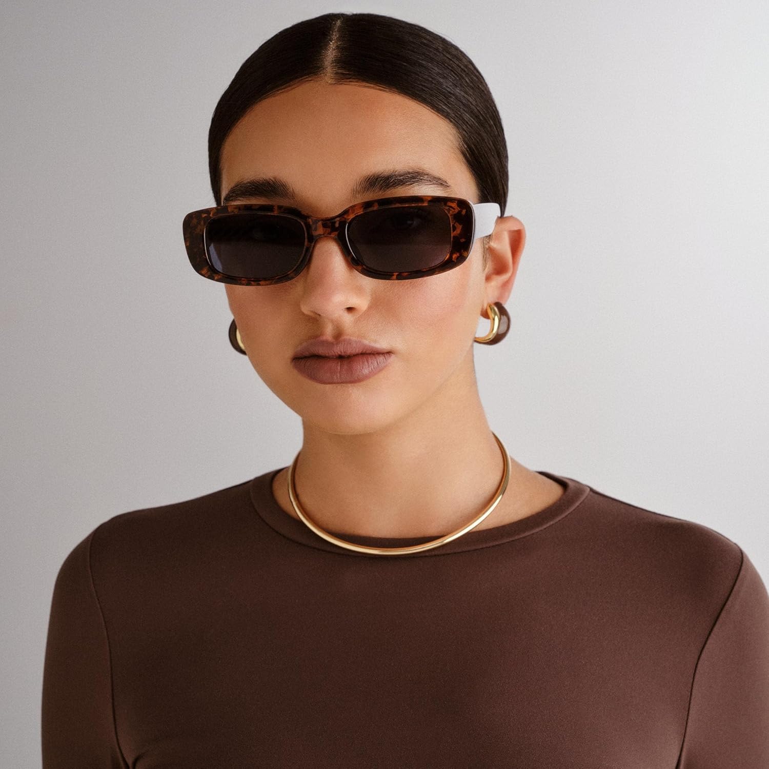 AIRE Ceres Sunglasses - Dark Tort, Rectangle, Unisex, Sleek and Slimline Style - Image 7