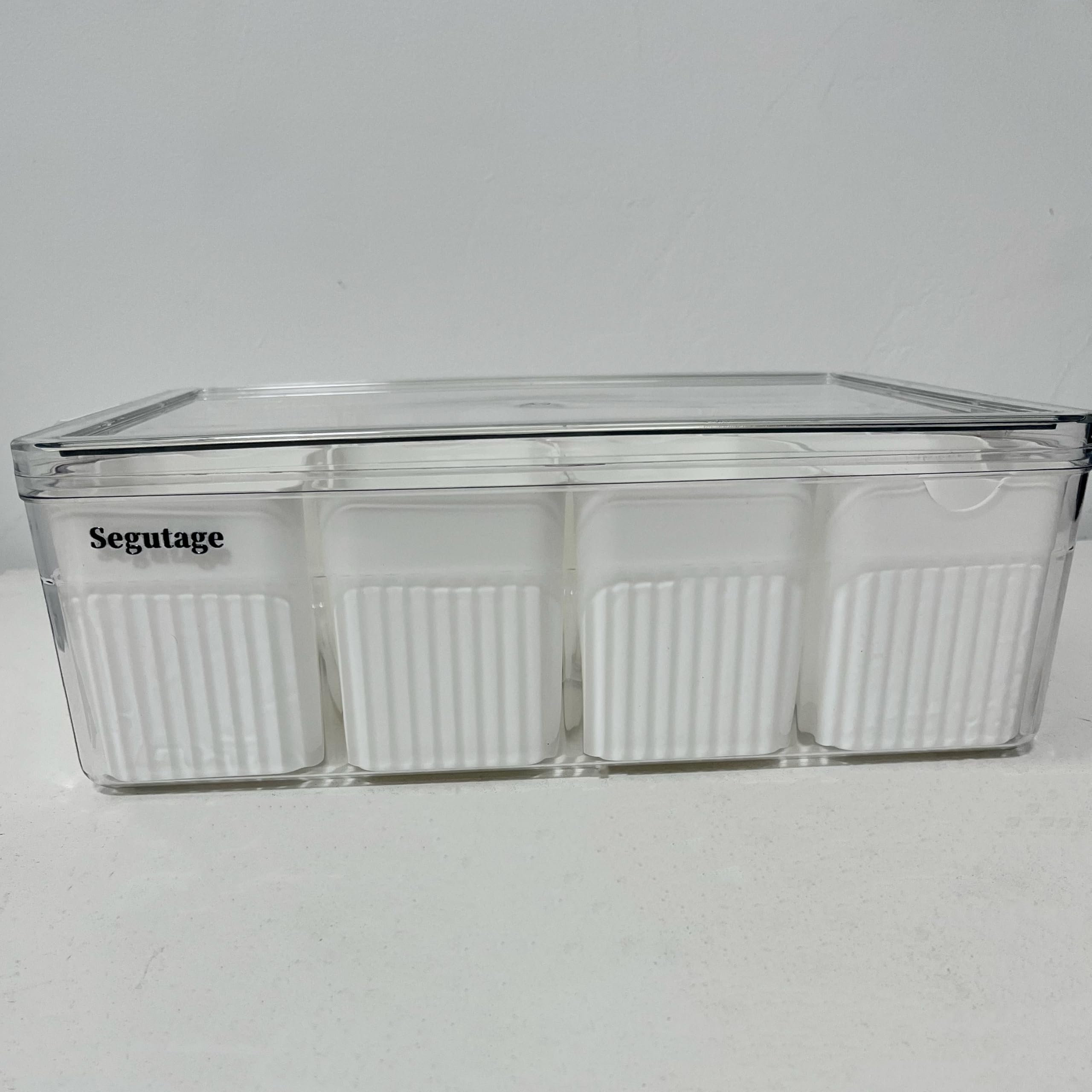 Hejo Vassoio per Snack con Scomparti, 30X30X8cm Vaschette Plastica per Alimenti, Piatto per Snack con 6 Scomparti, Porta Merende Manico, Porta Frutta, Organizer per Caramella, Noci