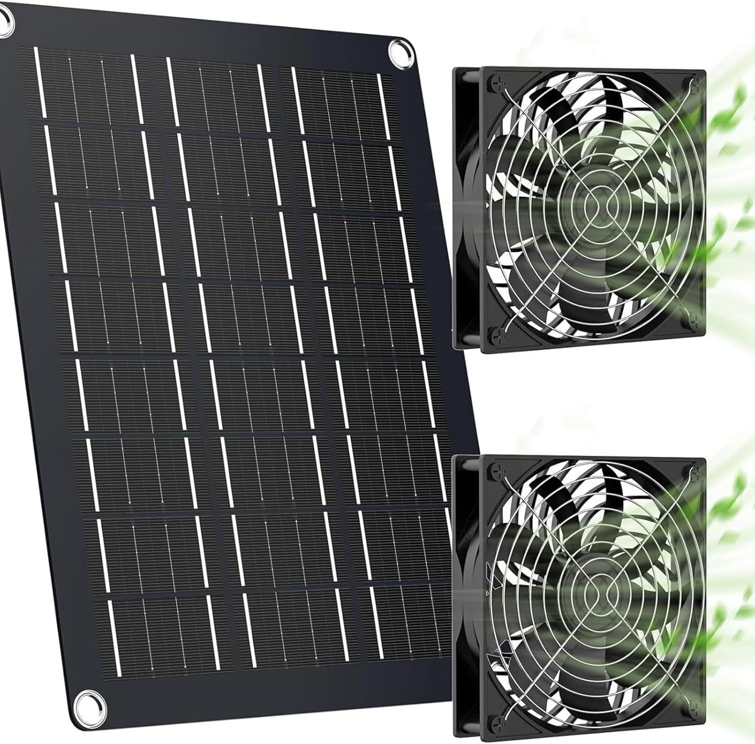 Easy Install Solar Operated Double Fan Ventilation Attics Camping Areas Shed Air Circulation