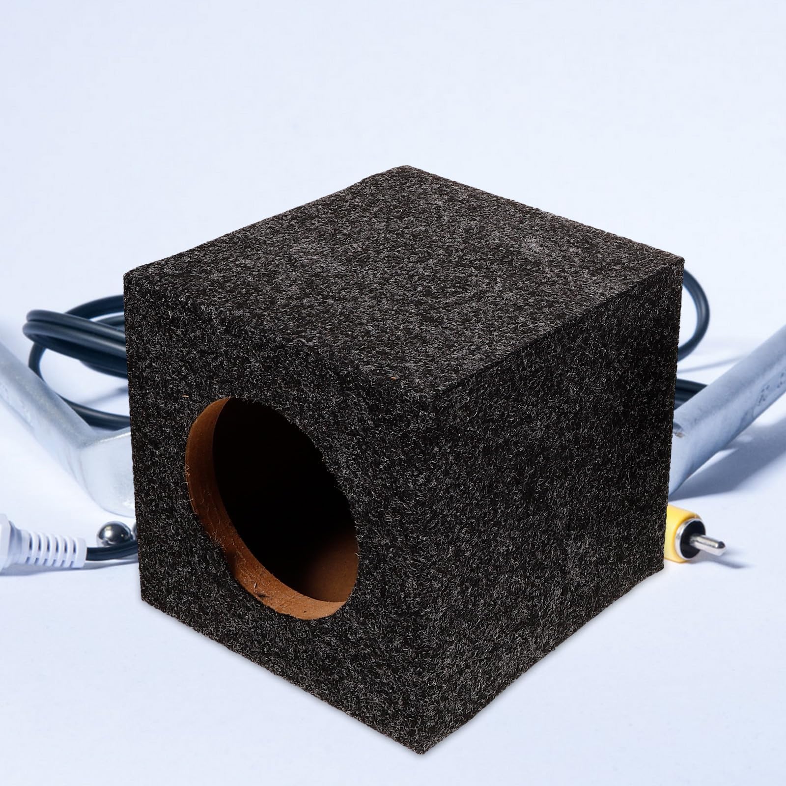Cassa Vuota Design Robusto e Durevole in Legno Nero per Subwoofer Auto Compatibile con Impianto Audio Veicolare, per Upgrade Audio e Appassionati Fai da Te