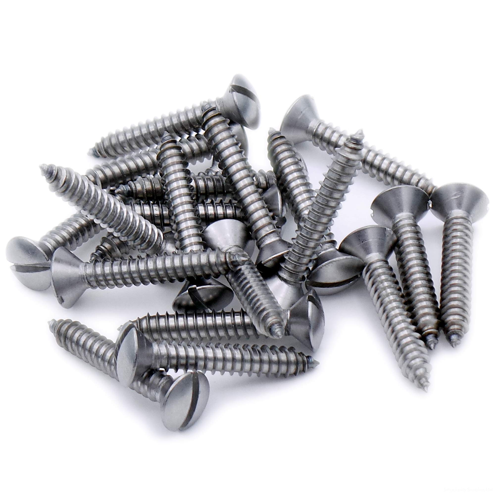 Singularity Supplies No.6 X 1.25 (3.5Mm X 32Mm) Slot Raised Countersunk Self-Tapping Screw - Stainless Steel (A2) (Pack Of 20)