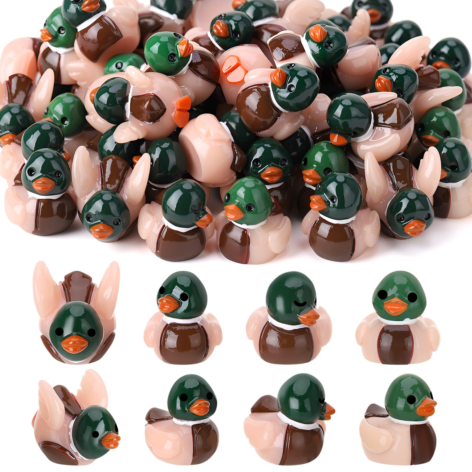 GGSTDDUP 60pcs Mallard Ducks Toy Figures, Tiny Mallard Ducks for Hiding, Miniature Duck Figurines, Novelty Party Favors Gift Decoration (4 Styles)