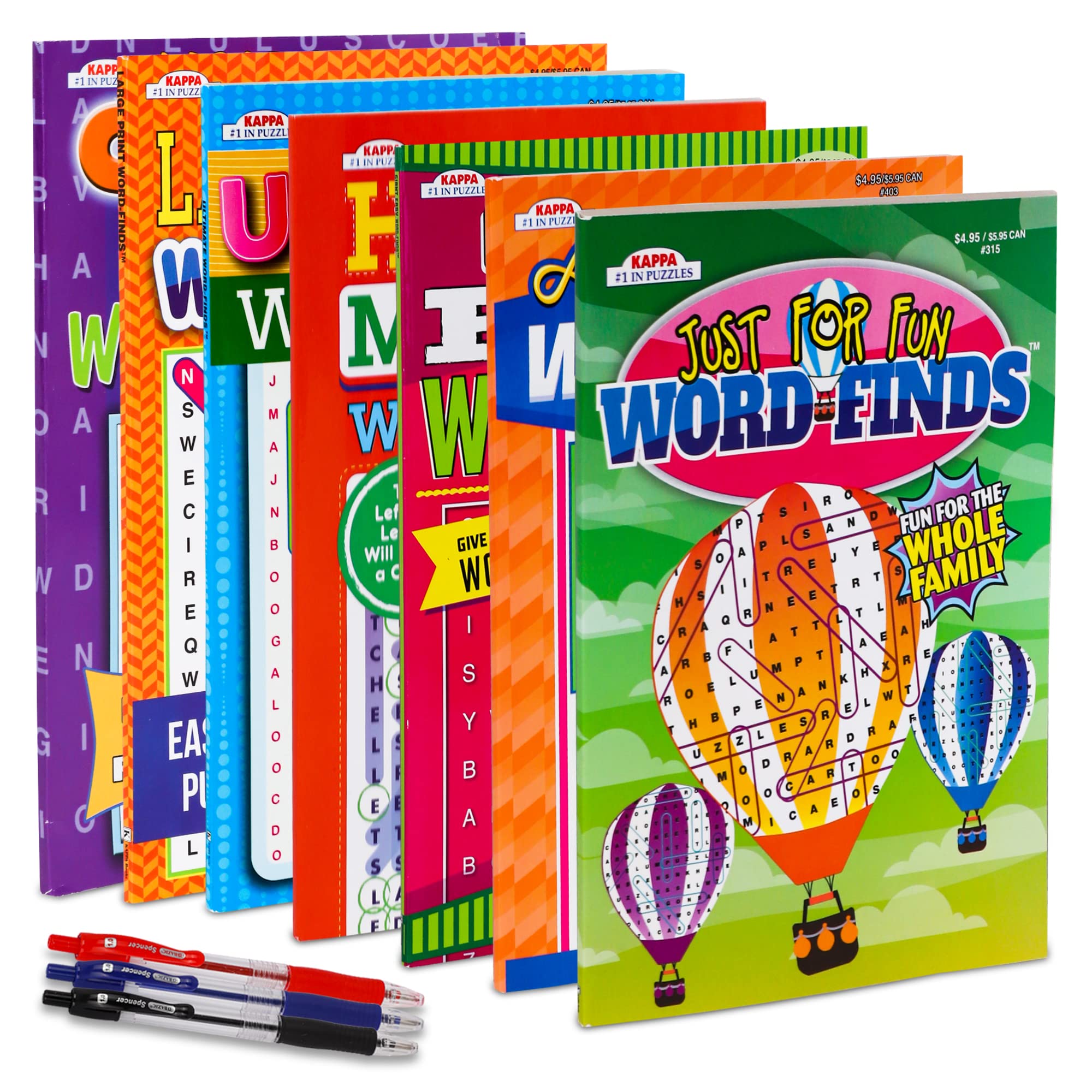 7-Pack 550+ Large WordSearch Puzzle Books for Adults, Aging Seniors Brain Stimulation Giant Print Words Activity Books (Variety Pack Bulk), Paperback