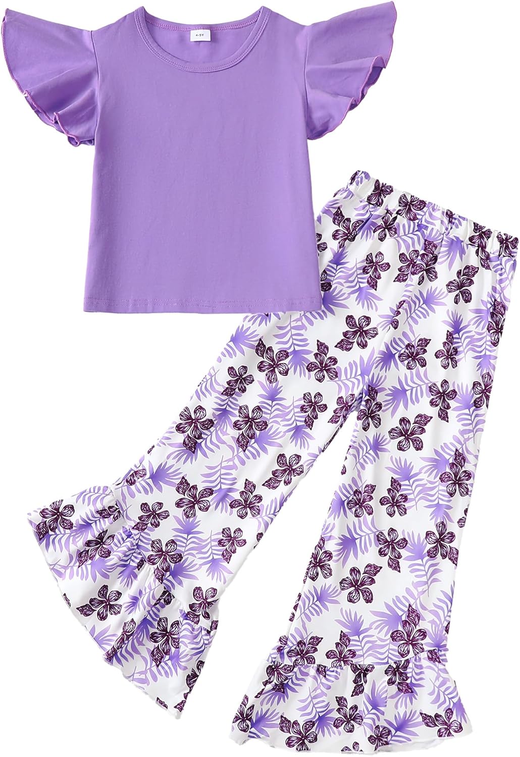 Little Girls Clothes 2 Piece Outfit Kids Long Sleeve T Shirt Pant Set Cute Fall Winter Outfits for Girl Age 4-8