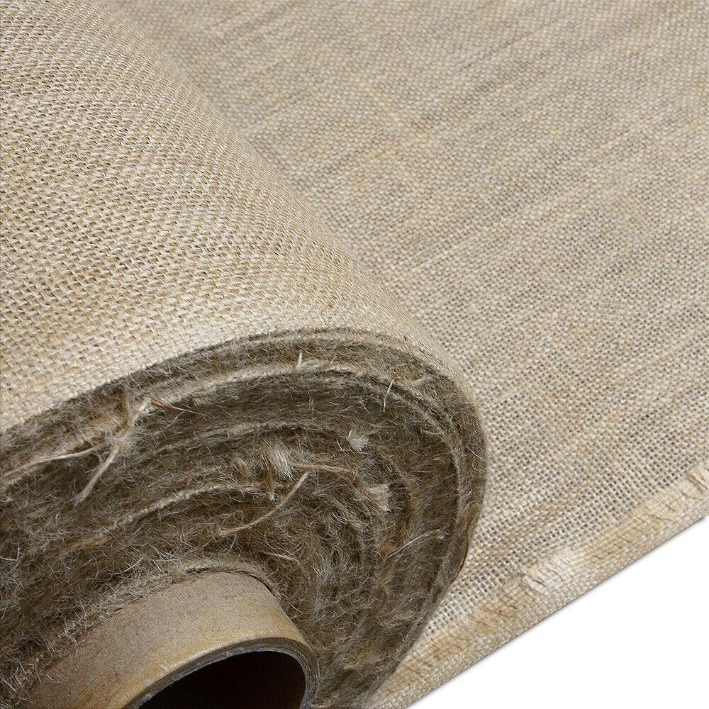 Tkanina jutowa płótno juta włókno naturalne 305 gr/m² dekoracja domu obicia rzemieślnicze 140 x 500 cm