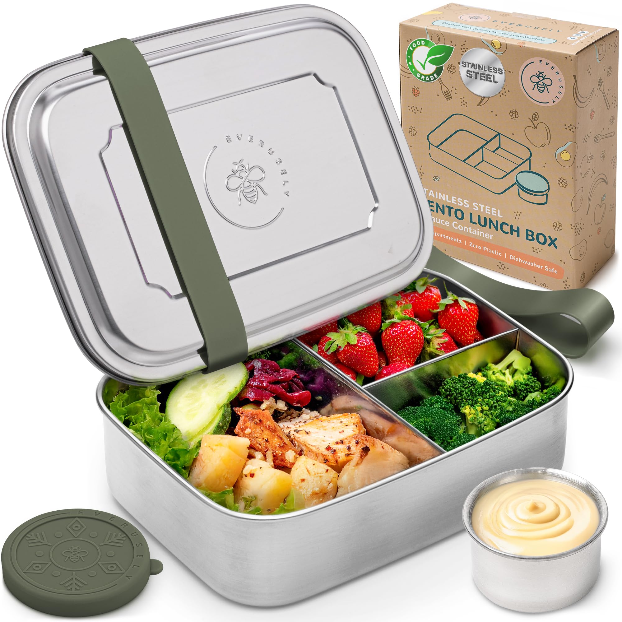 Amazon.com: Everusely - Bento Box - Sage, 60oz / 1.8 L - Extra