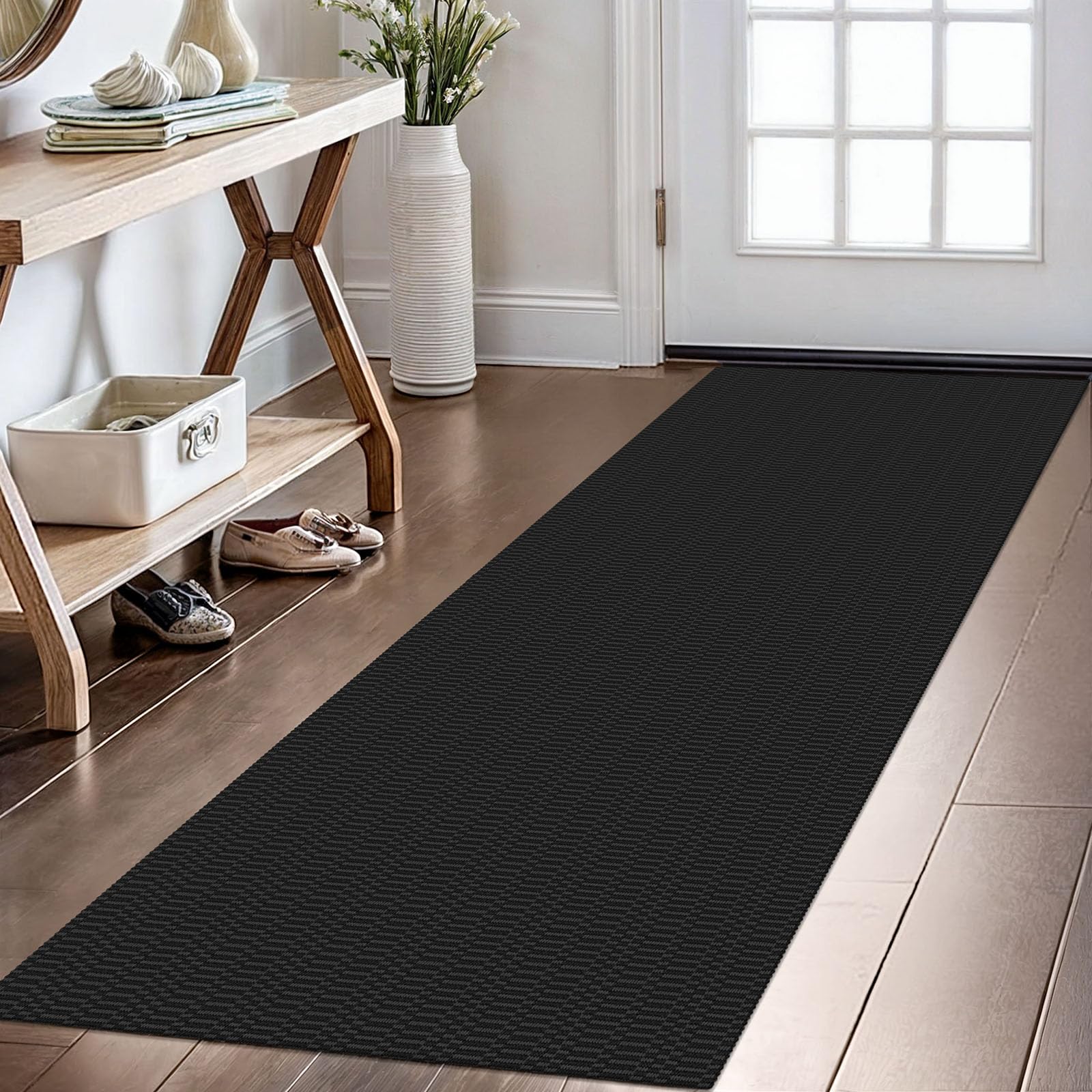 KOZYFLY Washable Runner Rug 2x6 Ft Runners for Hallways Kitchen Runners with Rubber Backing Braided Cotton Entryway Runner Indoor, Carpet for Hall