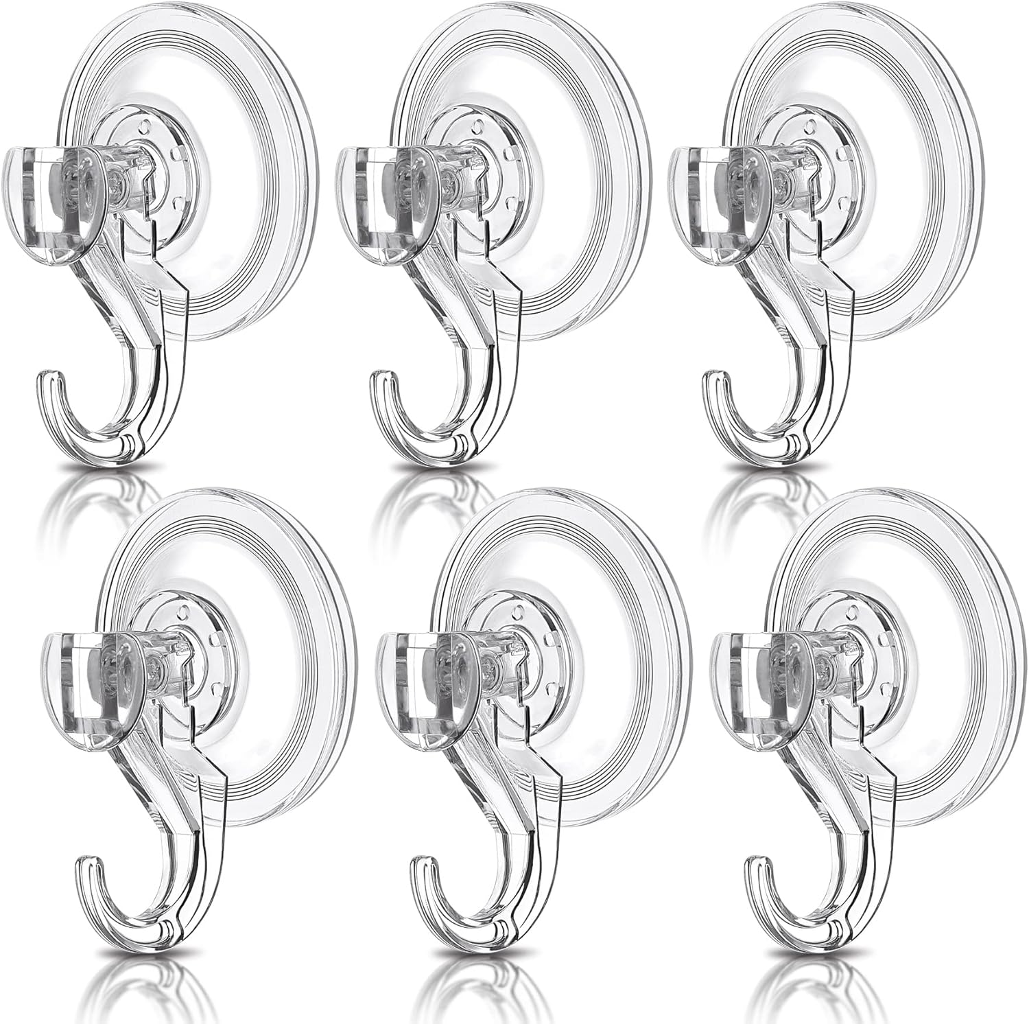 6 PacksSmilDay Suction Hooks, Heavy Duty Suction Cup Hooks