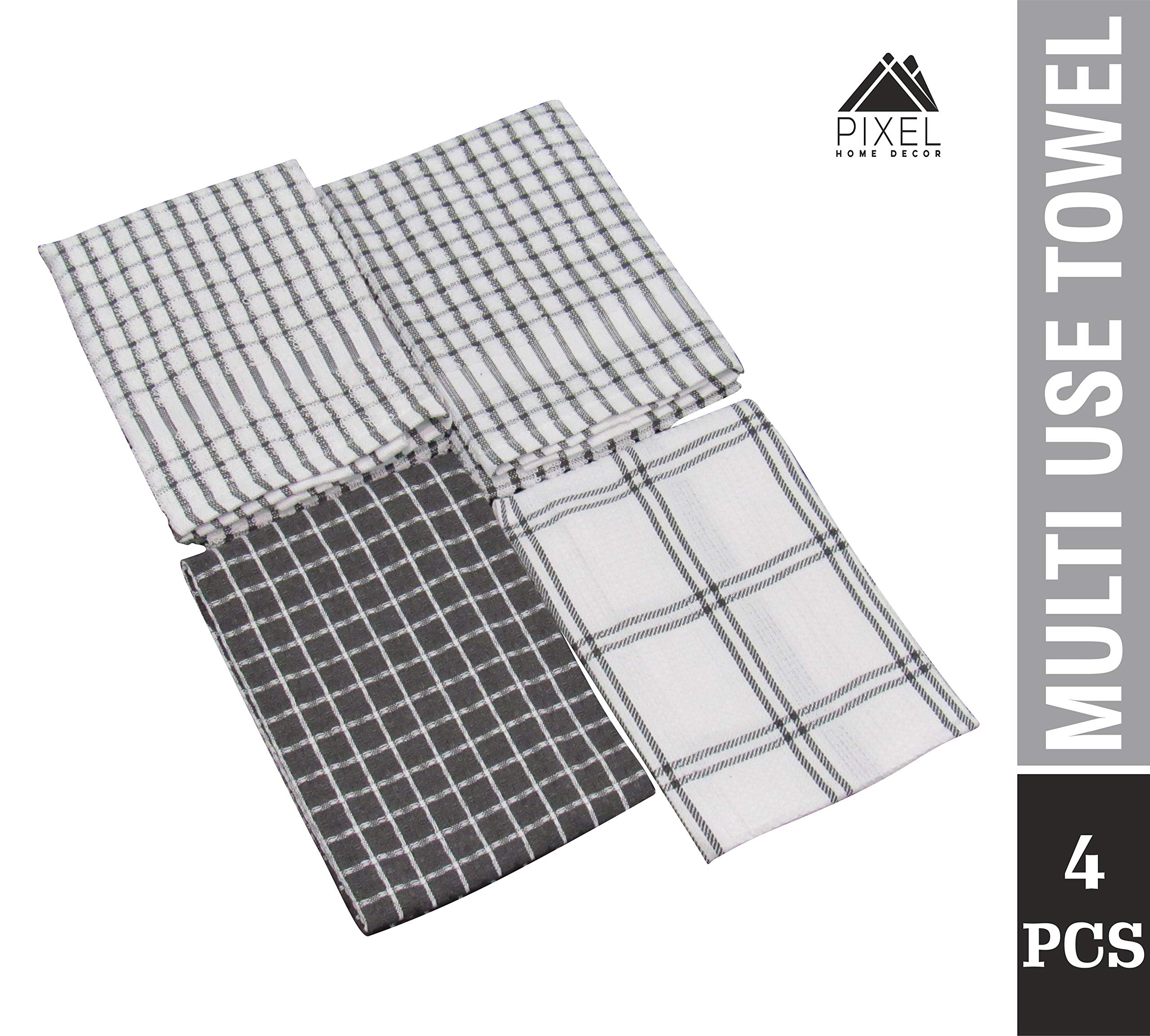PIXEL HOME Cotton Kitchen Cleaning Towel (Set of 4 Pcs, Grey), PXL-KTW-5-Grey 1