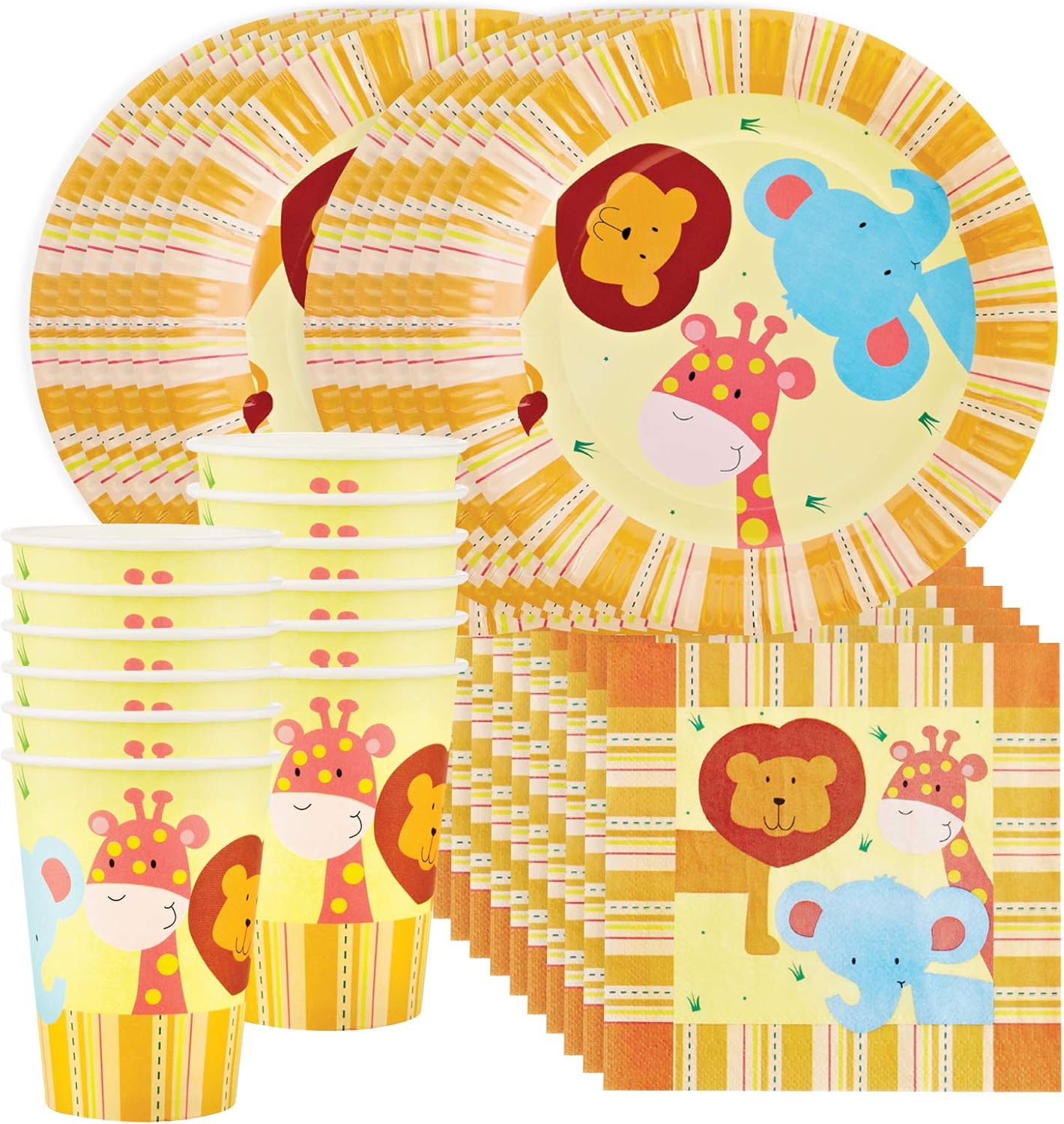 Jungle Party Supplies Set for 12 Includes 36 pcs Total