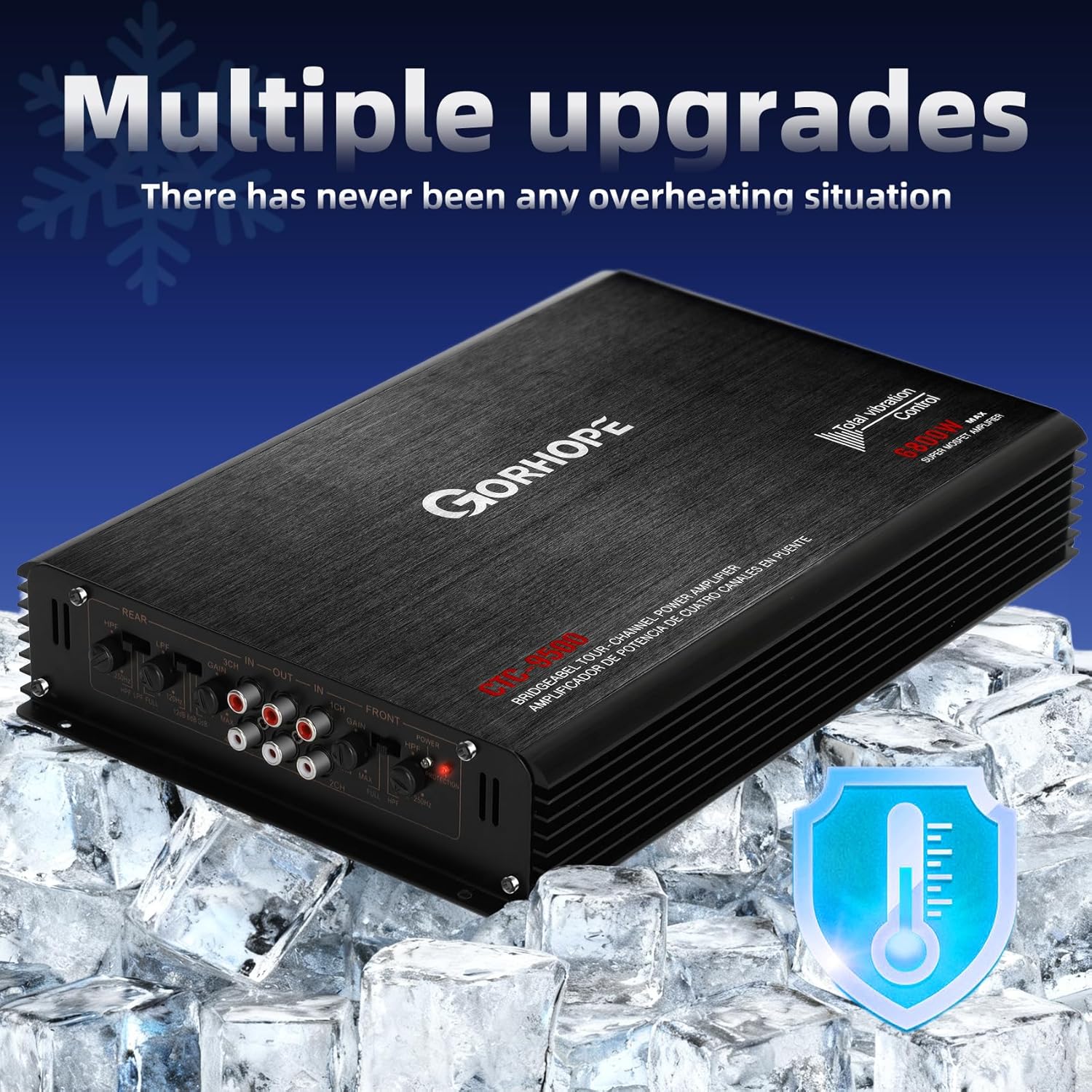 2026 Gorhope Car Amplifier,4-Channel High Power Car Amplifier,4-Channel AB Class Audio Amp,4x170W RMS 2 Ohm & Bridgeable to 2x340W, Low Distortion for Studio-Quality Sound in Your Car