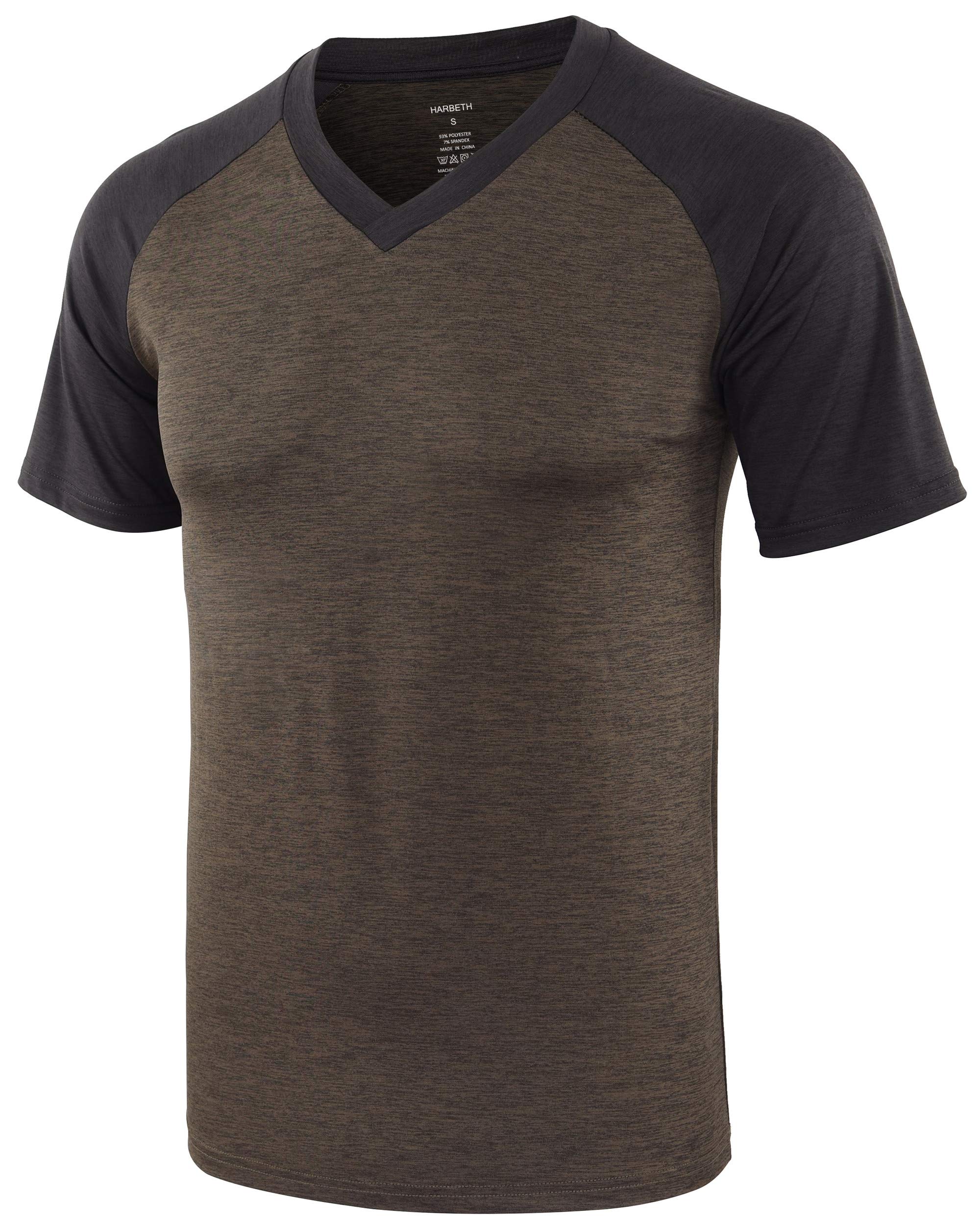 HARBETH Men's Lightweight Jersey Quick Dry Tagless Workout Gym Running T Shirts