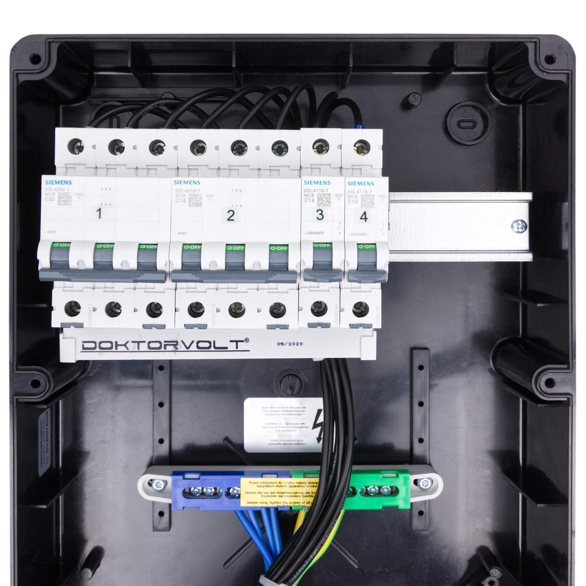 Doktorvolt Stromverteiler Baustromverteiler Wandverteiler Verteilerkasten pTD S Steckdosen Schuko 4x230V 32A 16A Komplett Außenbereich Mit CEE Steckdosen Kombination