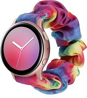 TOYOUTHS 20mm Scrunchie Band Compatible with Samsung Galaxy Watch 5/4 40mm 44mm/Watch 5 Pro 45mm/Active 2 40mm 44mm/Watch 4 Classic 42mm 46mm/Active 40mm/Watch 3 41mm, Women Elastic Watch Strap, S