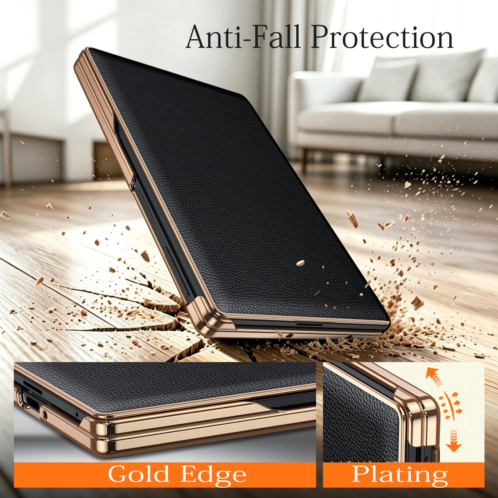 Custodia in vera pelle per Samsung Galaxy Z Fold8 Ultra, placcatura a libro