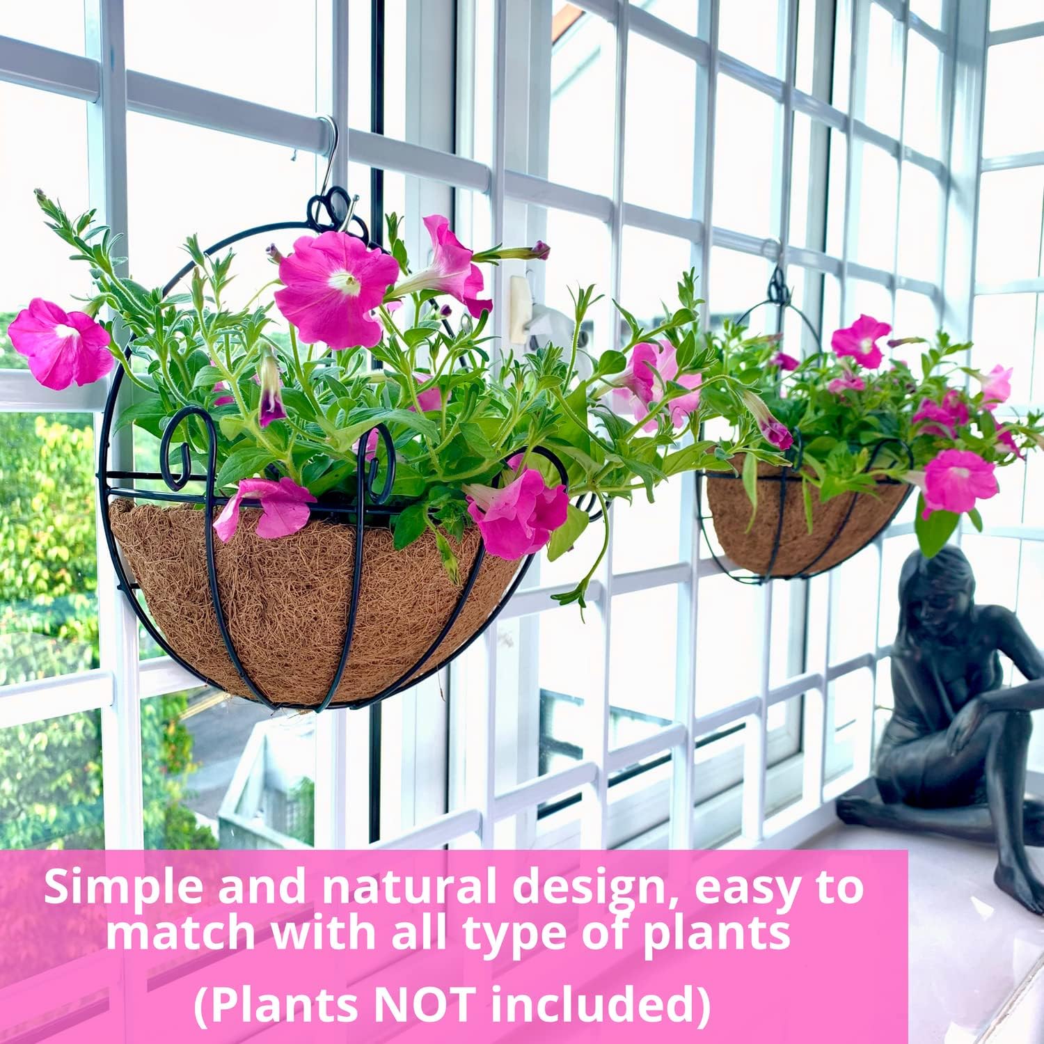 Buy 12 Inch Large Wall Hanging Planter, 2 Pack Wall Mounted Flower