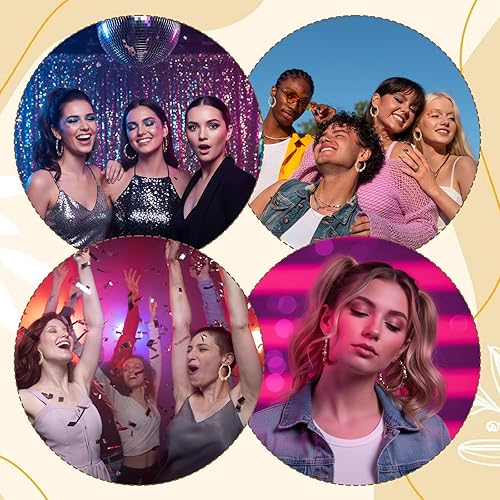 Miniatura 7 de Sibba Bamboo Earring 3 Pair Large Gold Bamboo Hoop Earrings for Women 80s 90s Retro Door Knocker Earrings Hollow Casting Statement Hip Hop Chunky