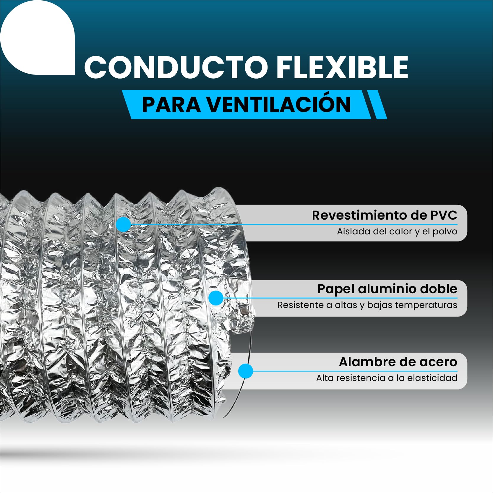 Tubo Flessibile Ventilazione 100 Mm X 10 M | Alluminio | Estrattore Aria - CONTROL GARDEN - Foto 12