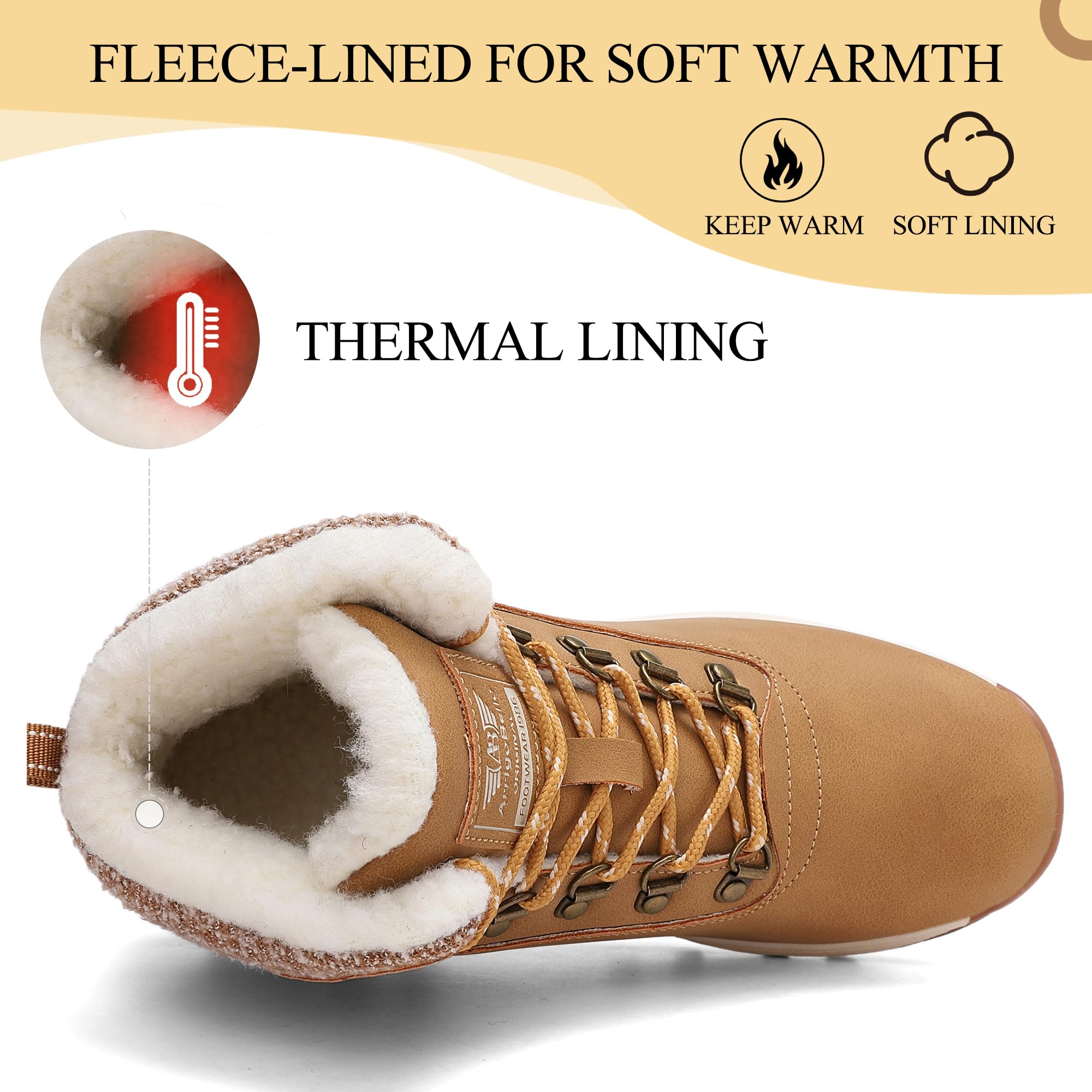 ARRIGO BELLO Scarpe Neve Scarponcini Donna invernali Antiscivolo Comode Caldi Foderati Snow Boots Outdoor Trekking Stivali Taglia 36-41