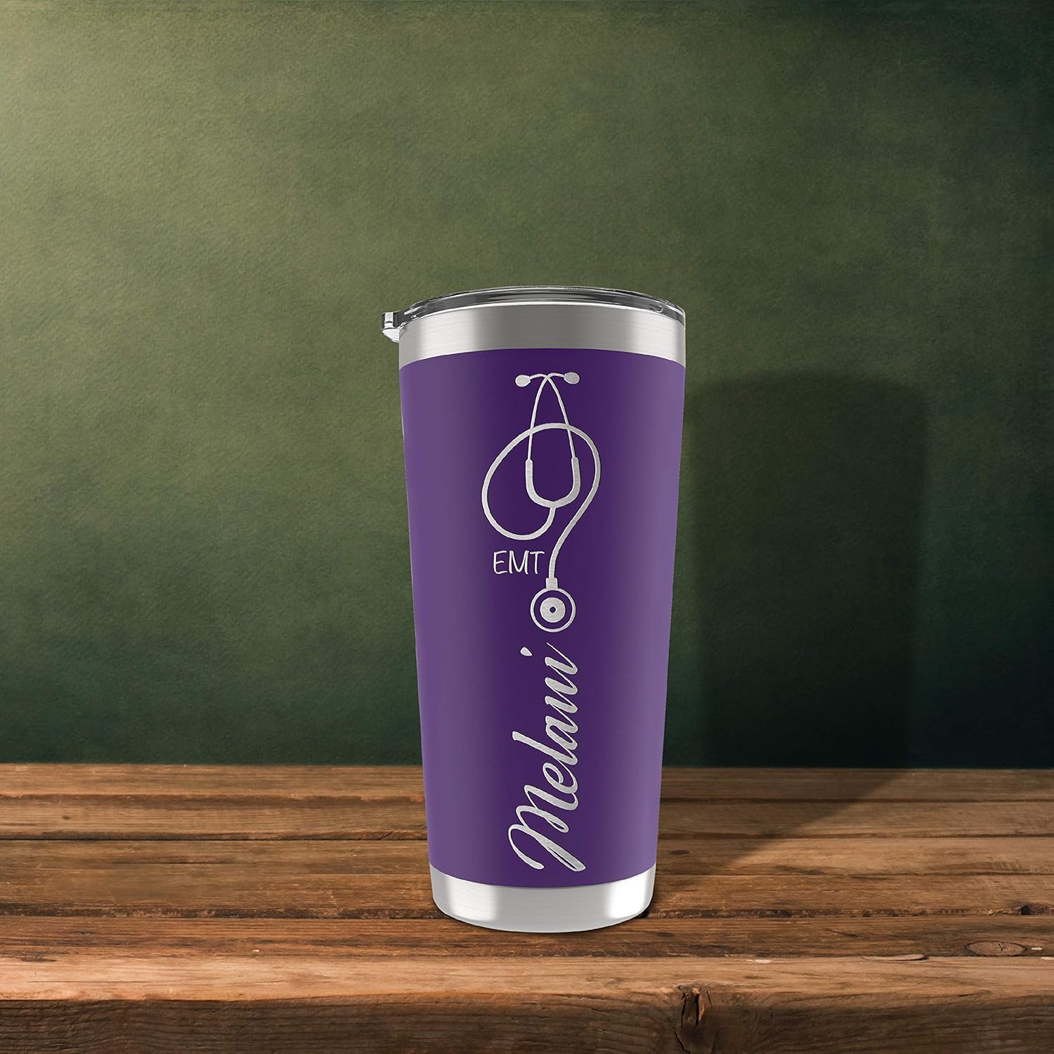 Personalized Nurse Tumbler With Lid - 20 oz Hot Pink Custom Laser Engraved Appreciation Gift for Women, Practitioner Presents, Graduation, Nurse Day, Week - Image 4