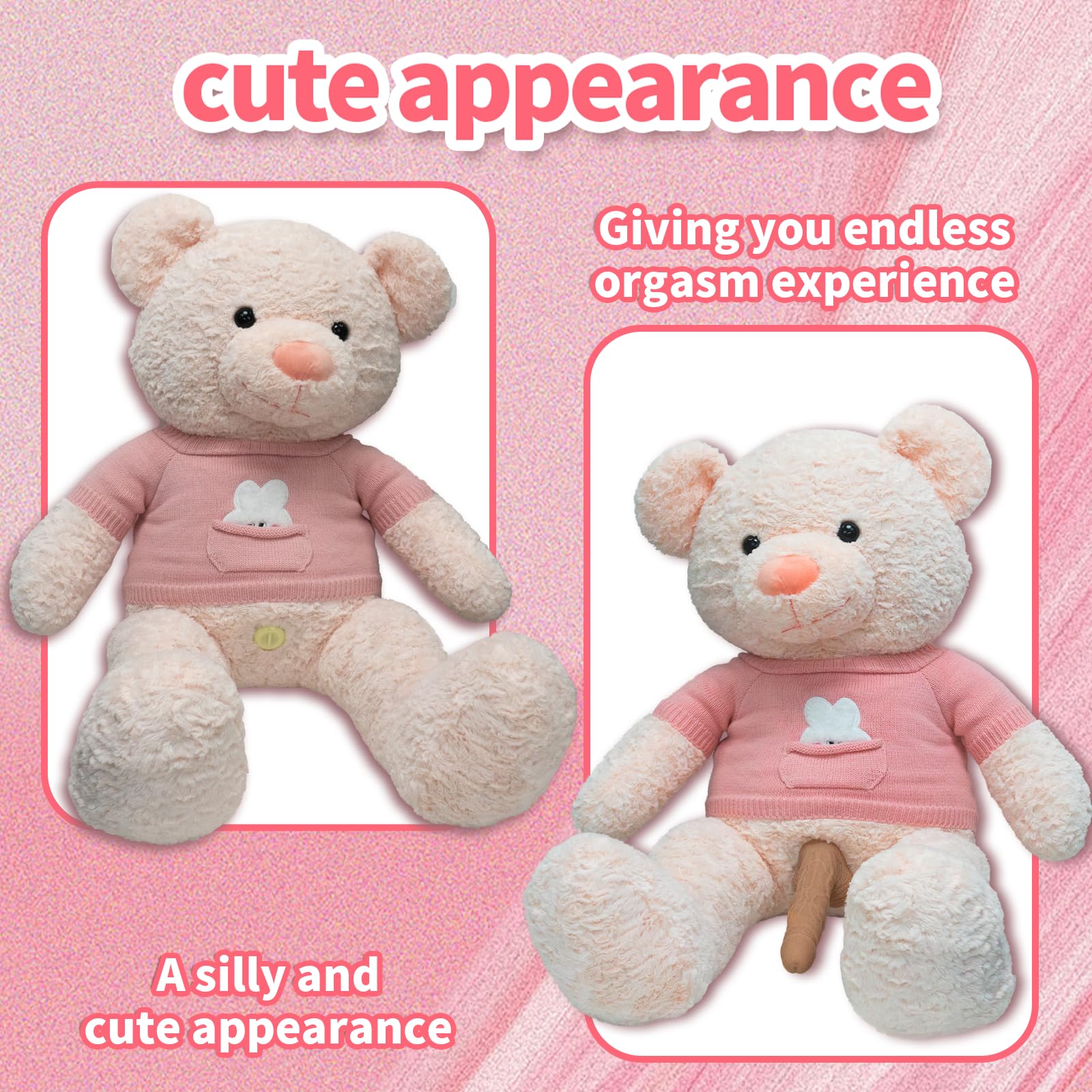 Amazon.com: Teddy Bear Type Plush Dildo Sex Machine, Automatic Thrusting  Dildo Vibrator with Heating Function Adult Sex Toy Bear Pillow for Women  Men and Couples (Pink)