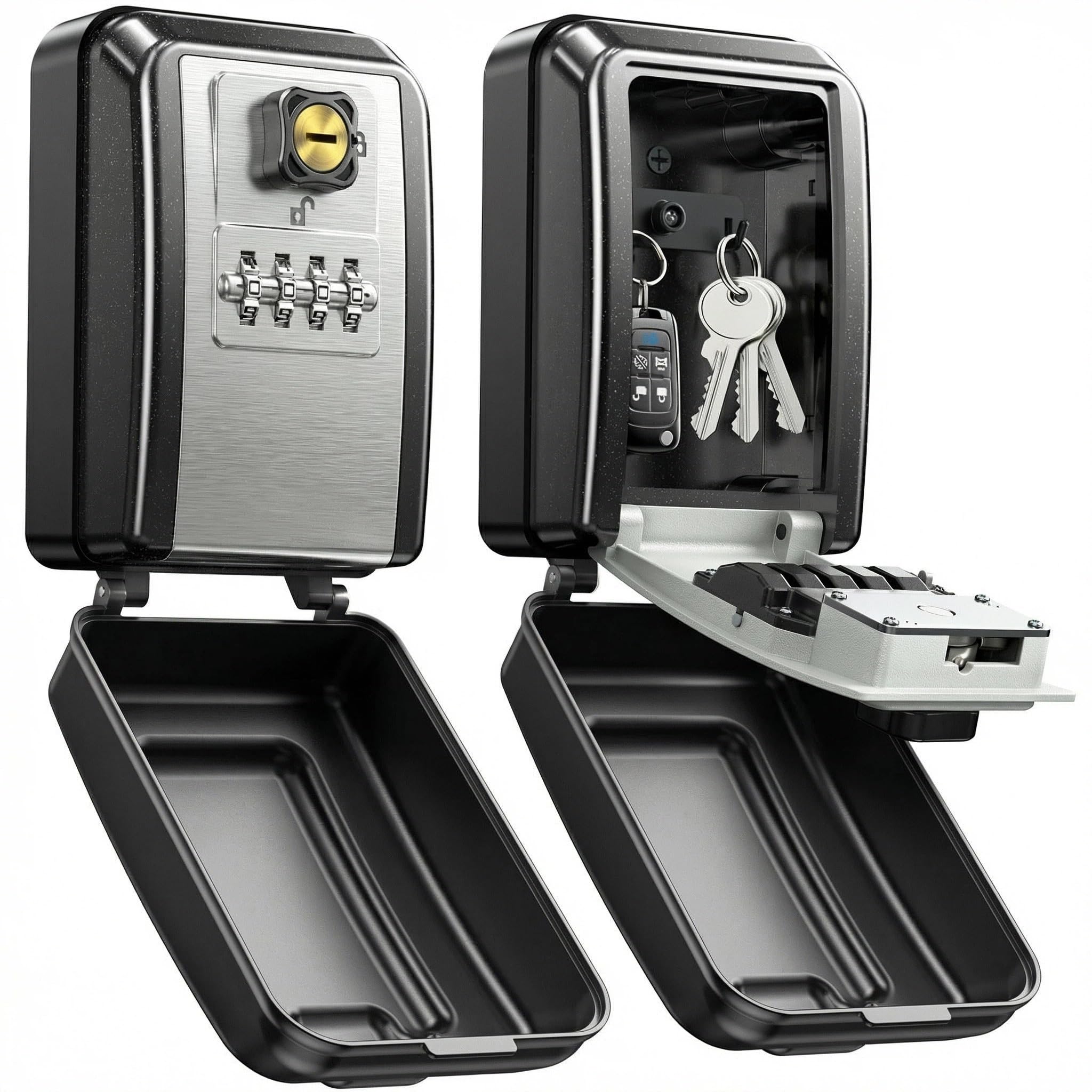 Mohard Key Box, 3 Key Ricambio Resettabile Cassetta Chiavi con Codice 4 Cifre, Impermeabili & Grande Capacità Cassaforte Hotel Chiavi Sicurezza Self Check in per Casa, Appartamento, Ufficio, Garage