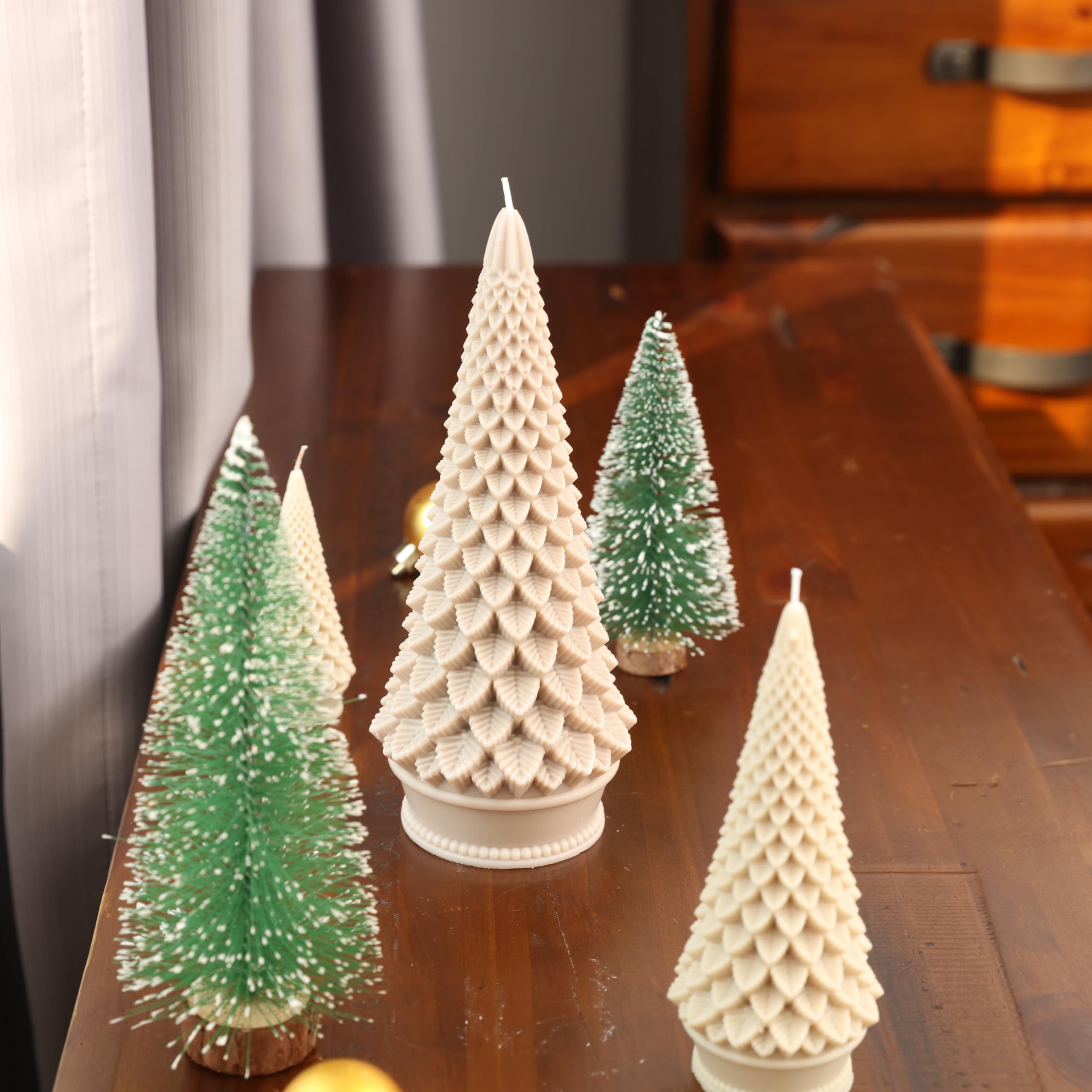 BOOWAN NICOLE Weihnachtsbaum Kerze Form, verwendet für Kerze Herstellung Weihnachtsbaum Silikonform für Weihnachtsdekoration, Wohndekoration (LZ0650-3)