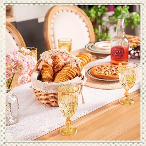 Miniatura 4 de 6 copas de plástico vintage de 7.5 onzas, copas de vino de plástico retro en relieve, copas de agua para bar de vino, jugo, baby shower, boda,