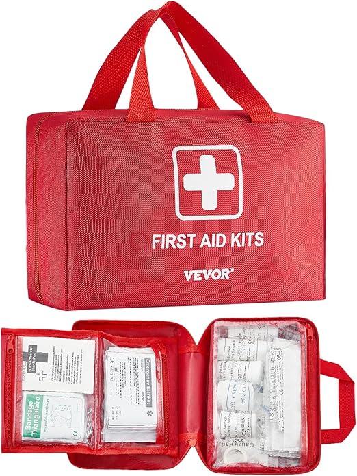 VEVOR First Aid Kit, 500 Pieces, 600D Nylon Large Survival First Aid Bag, Emergency Medical Supplies, for Home, Car, Office, Travel, Camping, Truck, Hiking, Sports, Vehicle and Outdoor Emergencies